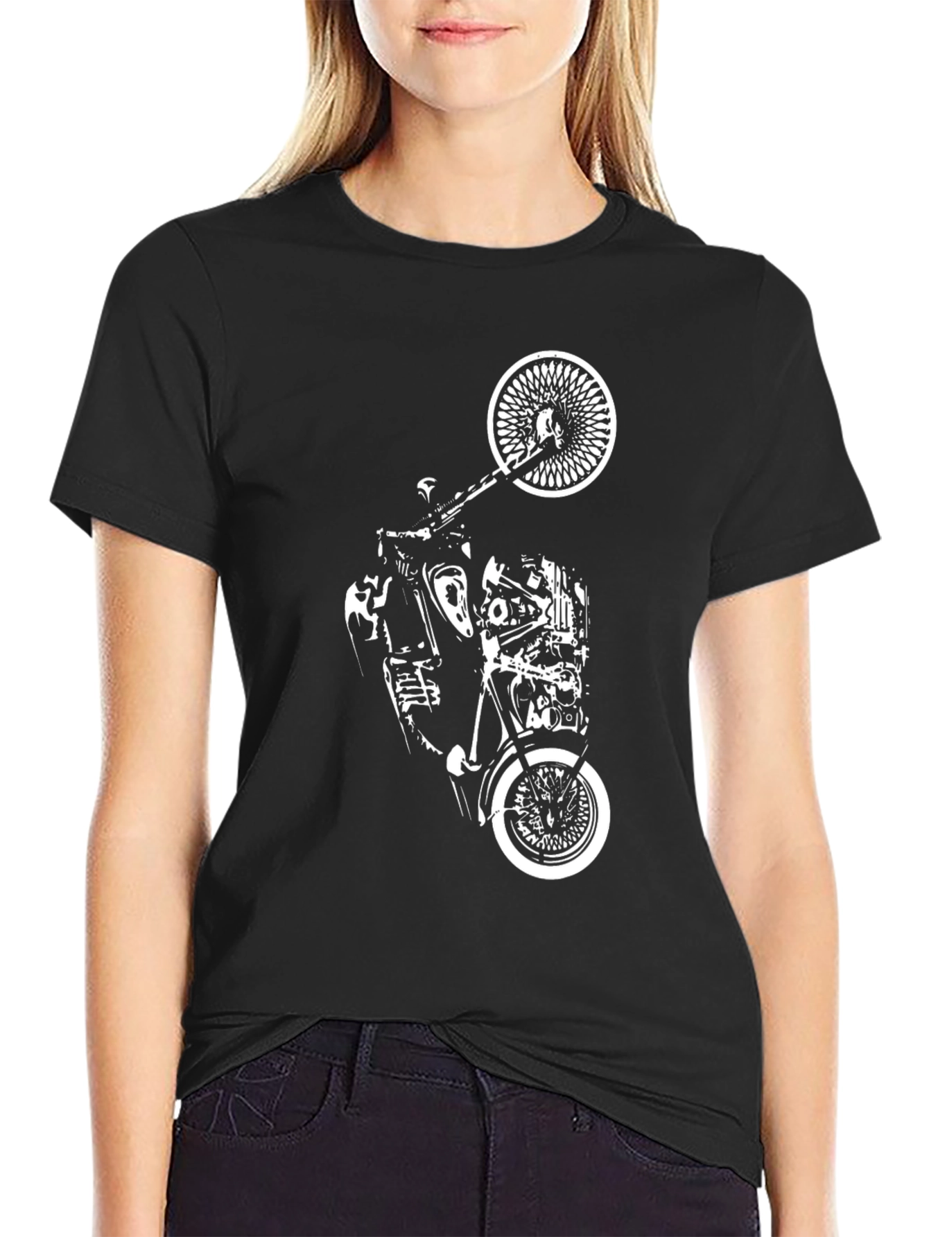 Classic Motorcycle Graphic Black T-Shirt