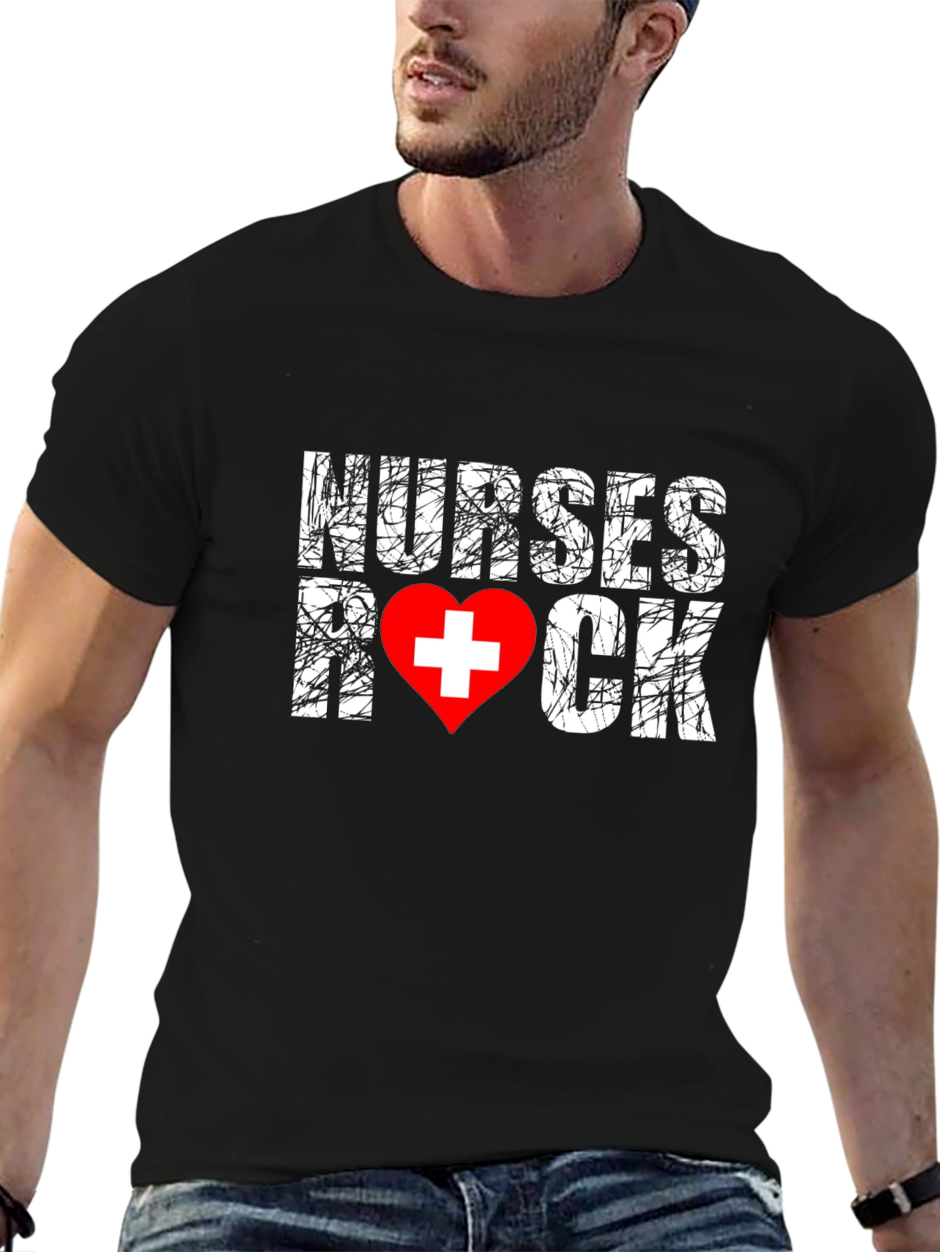 Nurses Rock Graphic T-Shirt - Stylish Black Tee