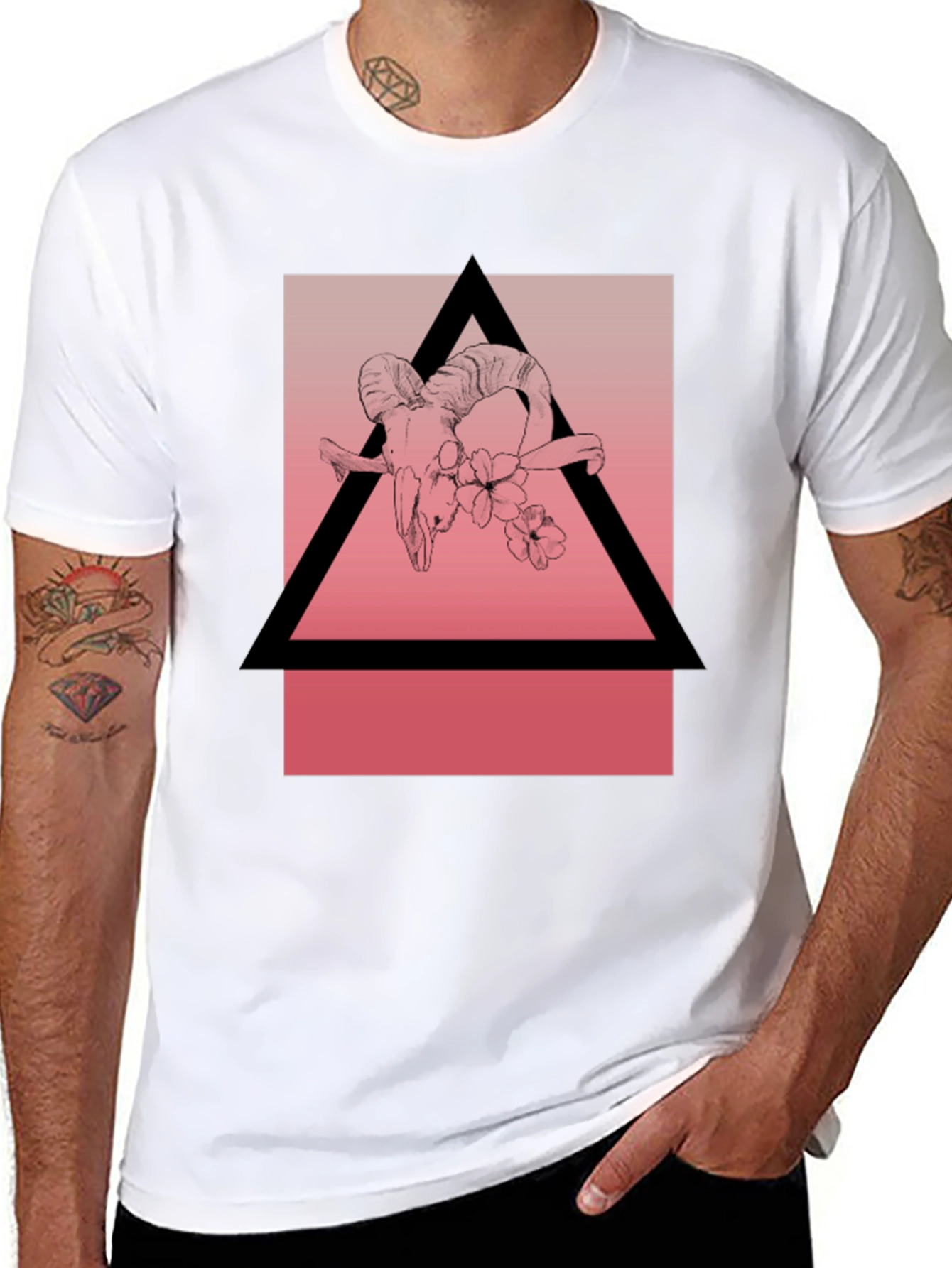 Ram Skull Graphic Tee - Modern Occult Style