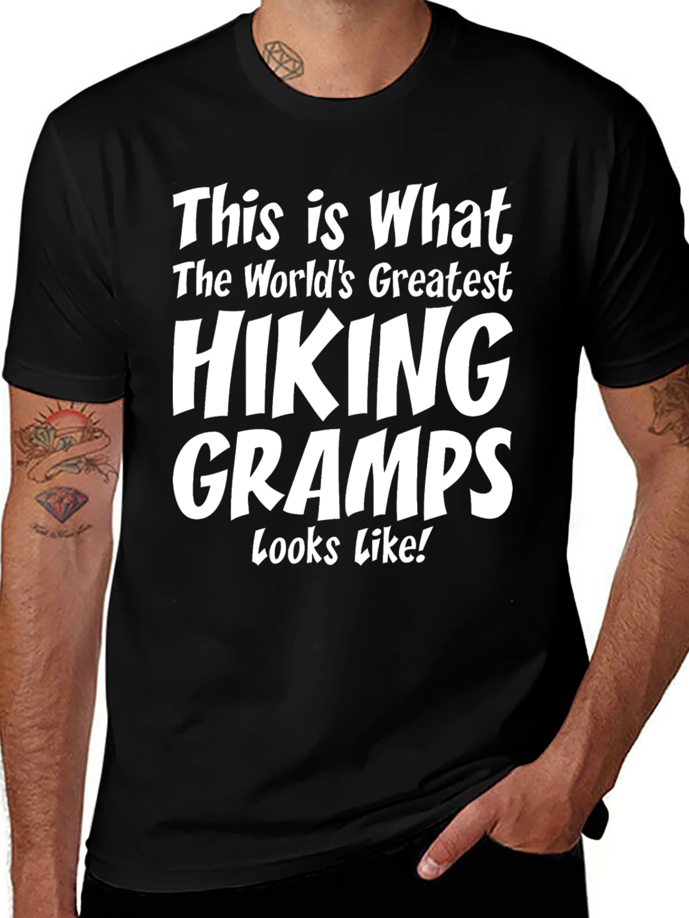 Hiking Gramps Graphic T-Shirt - Great Grandpa Gift