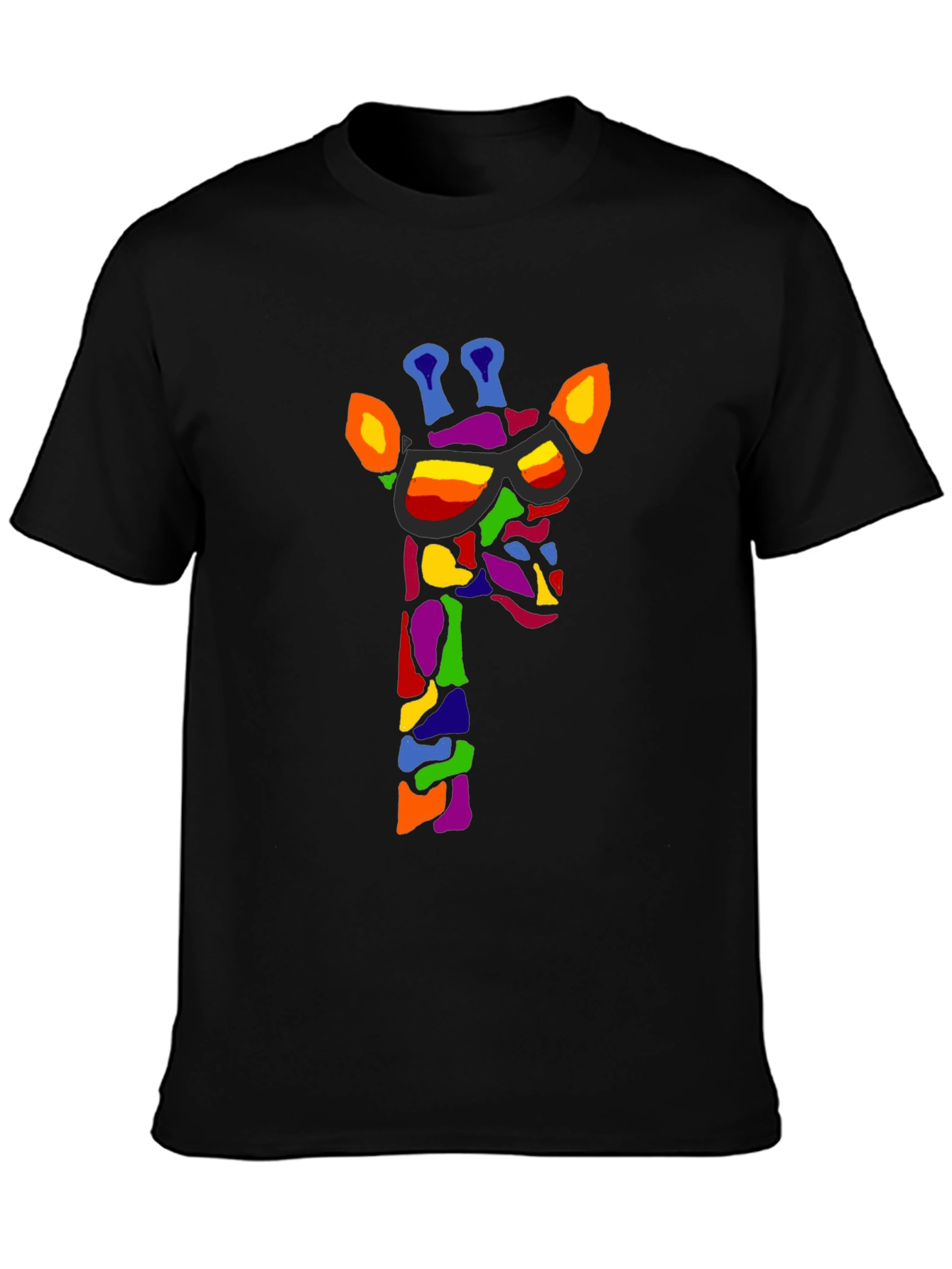 Cool Giraffe Graphic Tee - Black Unisex T-Shirt