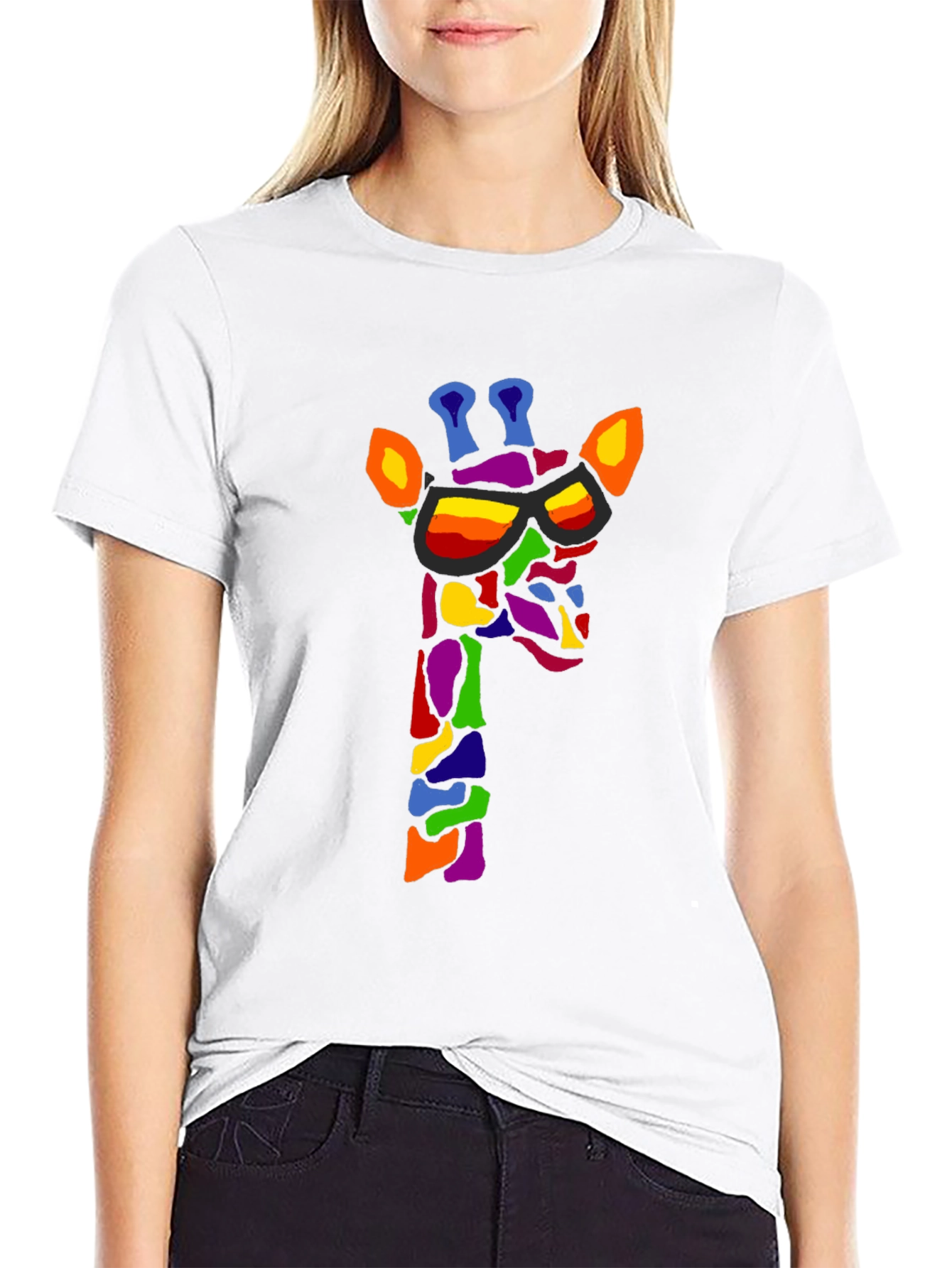 Cool Giraffe Graphic Tee - Black Unisex T-Shirt