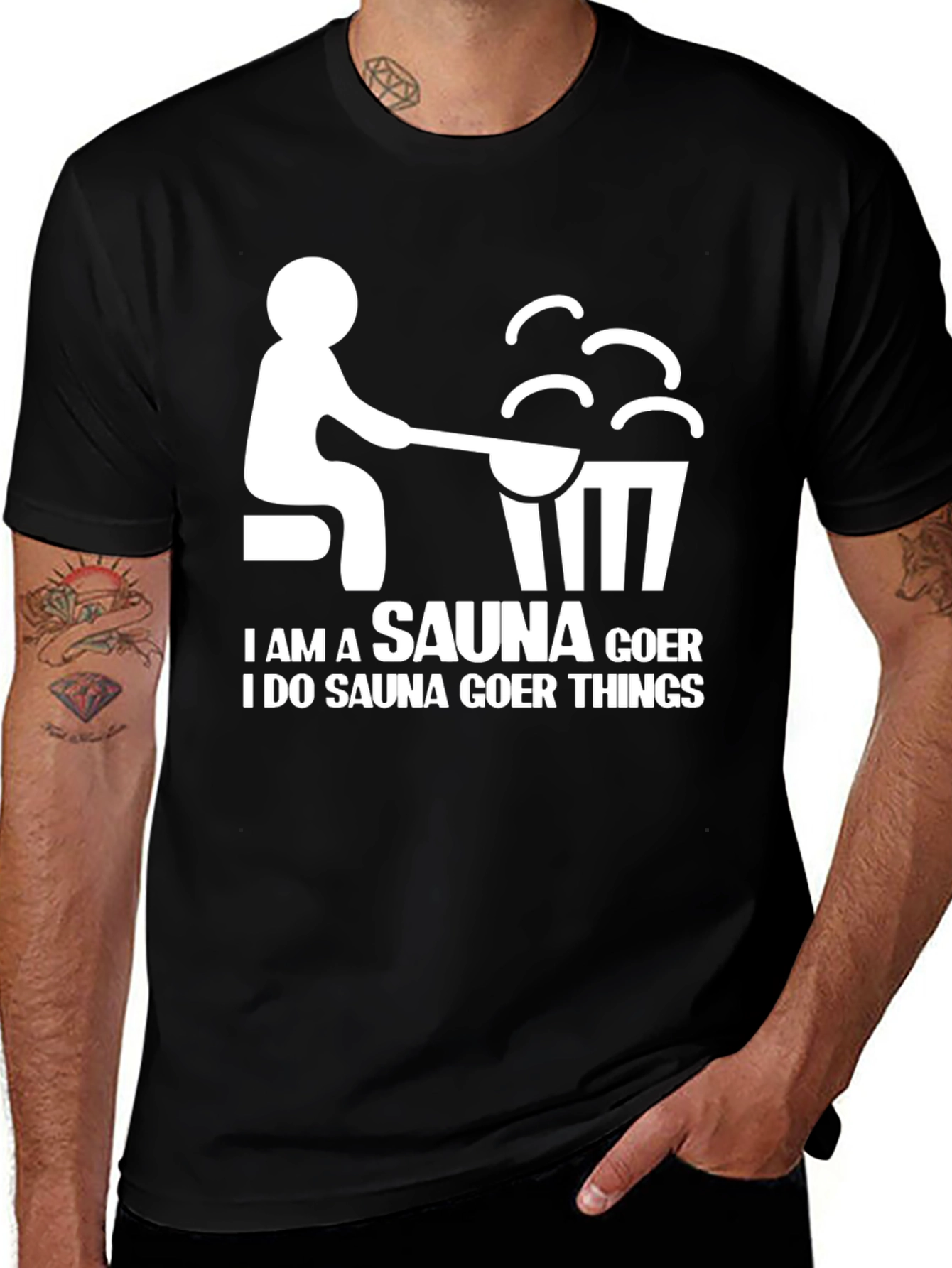 Sauna Goer Graphic Tee - Humorous Relaxation T-Shirt