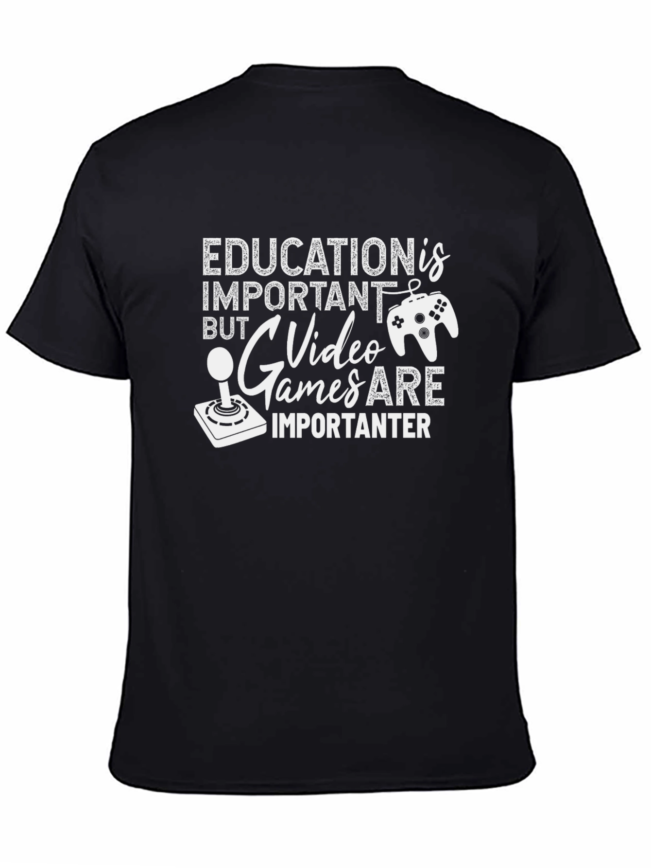 Funny Gamer T-Shirt - Education vs. Video Games