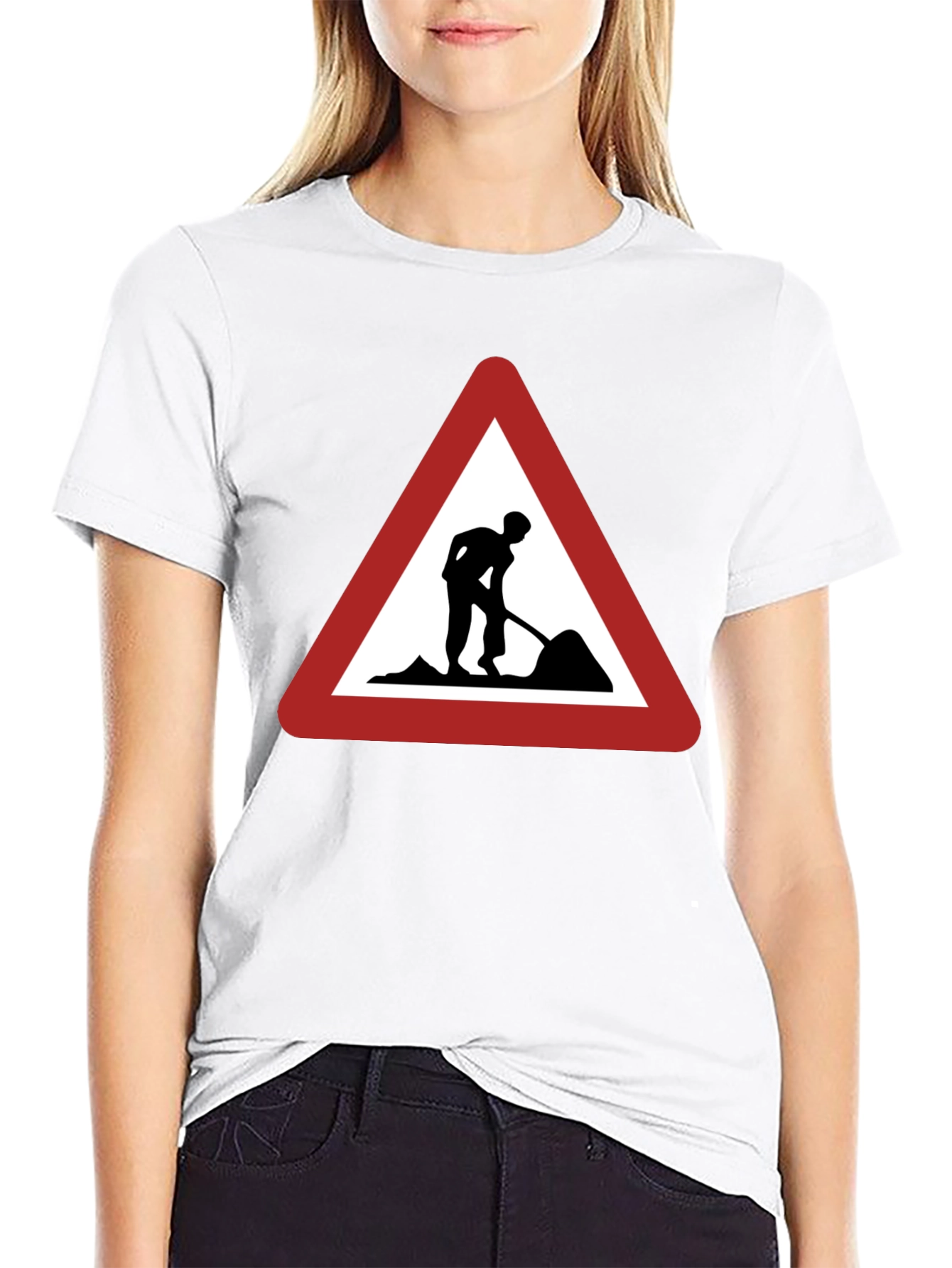 Mens Black Work Zone Triangle Graphic Tee