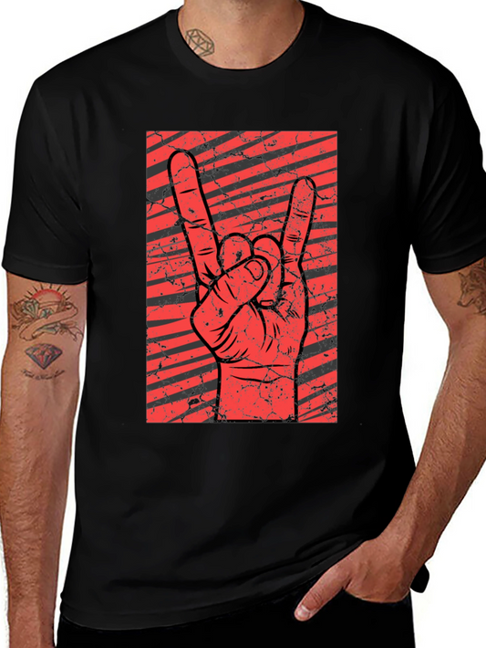 Rock On Graphic Tee - Heavy Metal Hand Sign T-Shirt