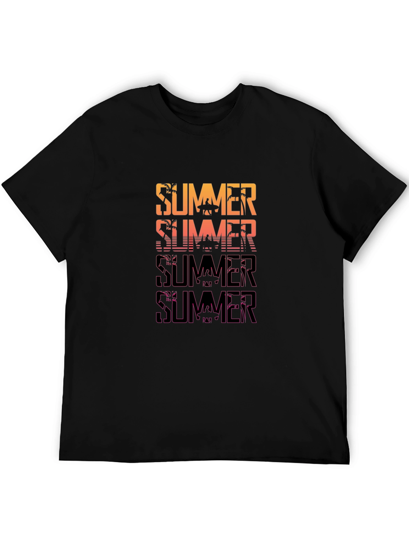 Summer Graphic Print Crew Neck T-Shirt