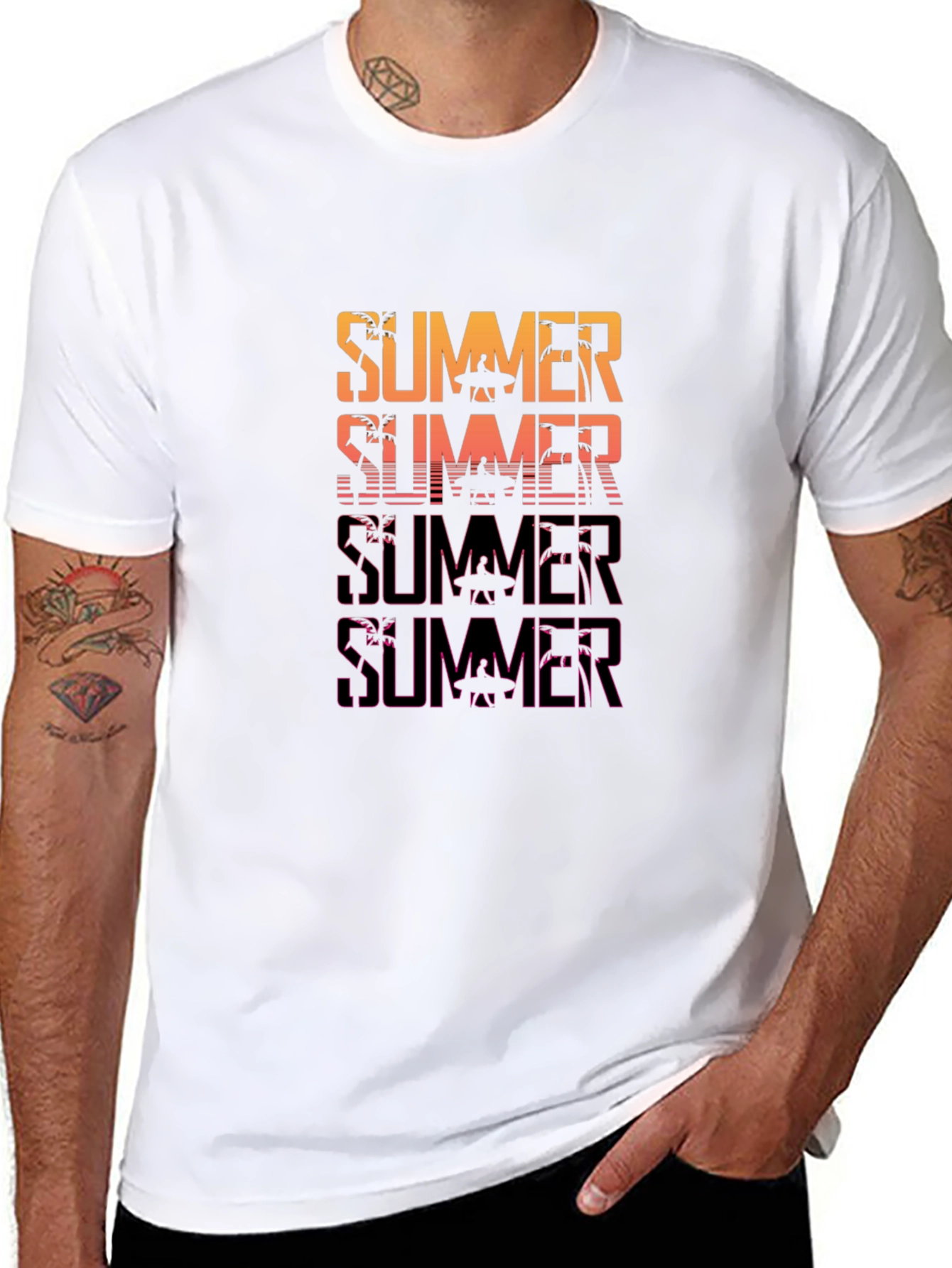 Summer Graphic Print Crew Neck T-Shirt