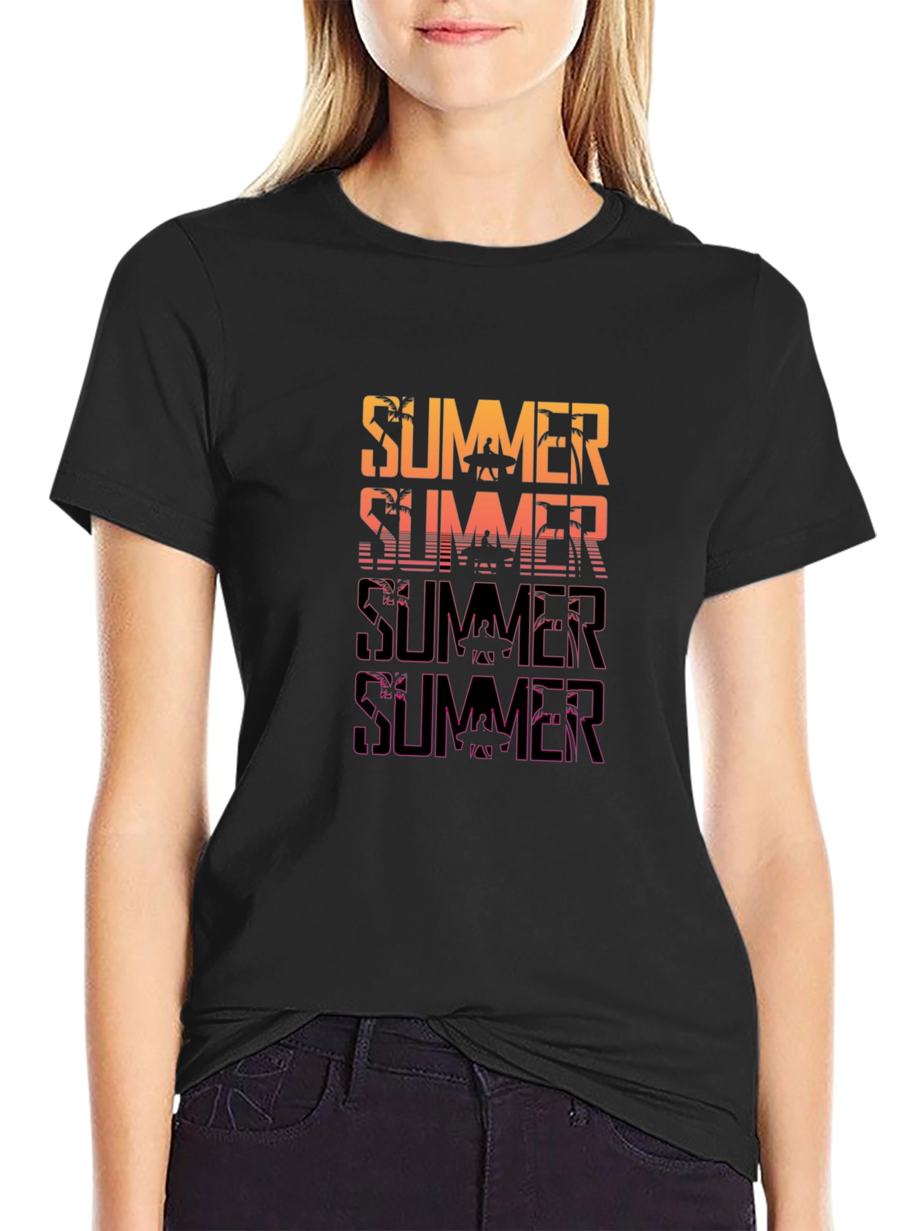Summer Graphic Print Crew Neck T-Shirt