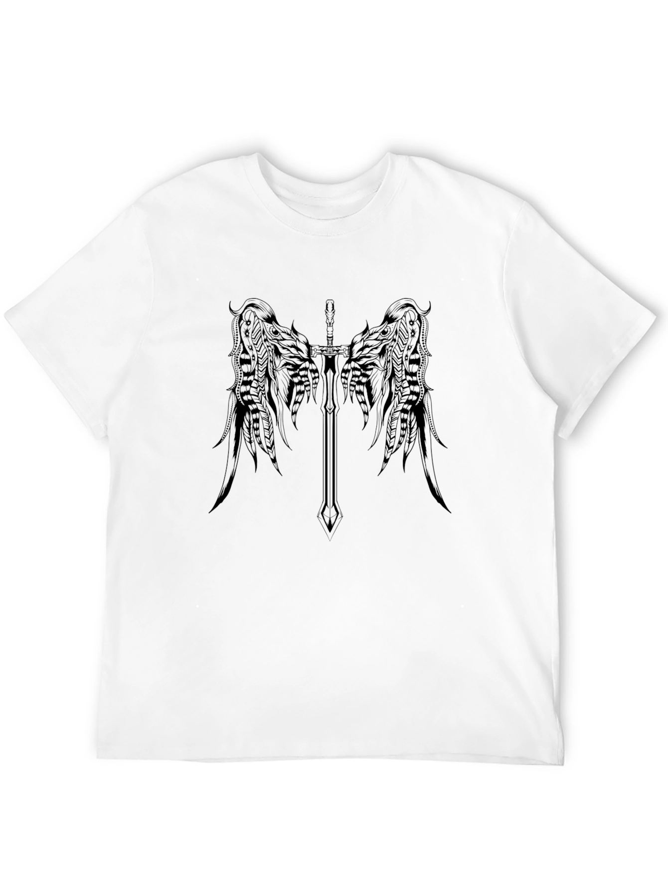Winged Sword Graphic Tee - Black Cotton Blend
