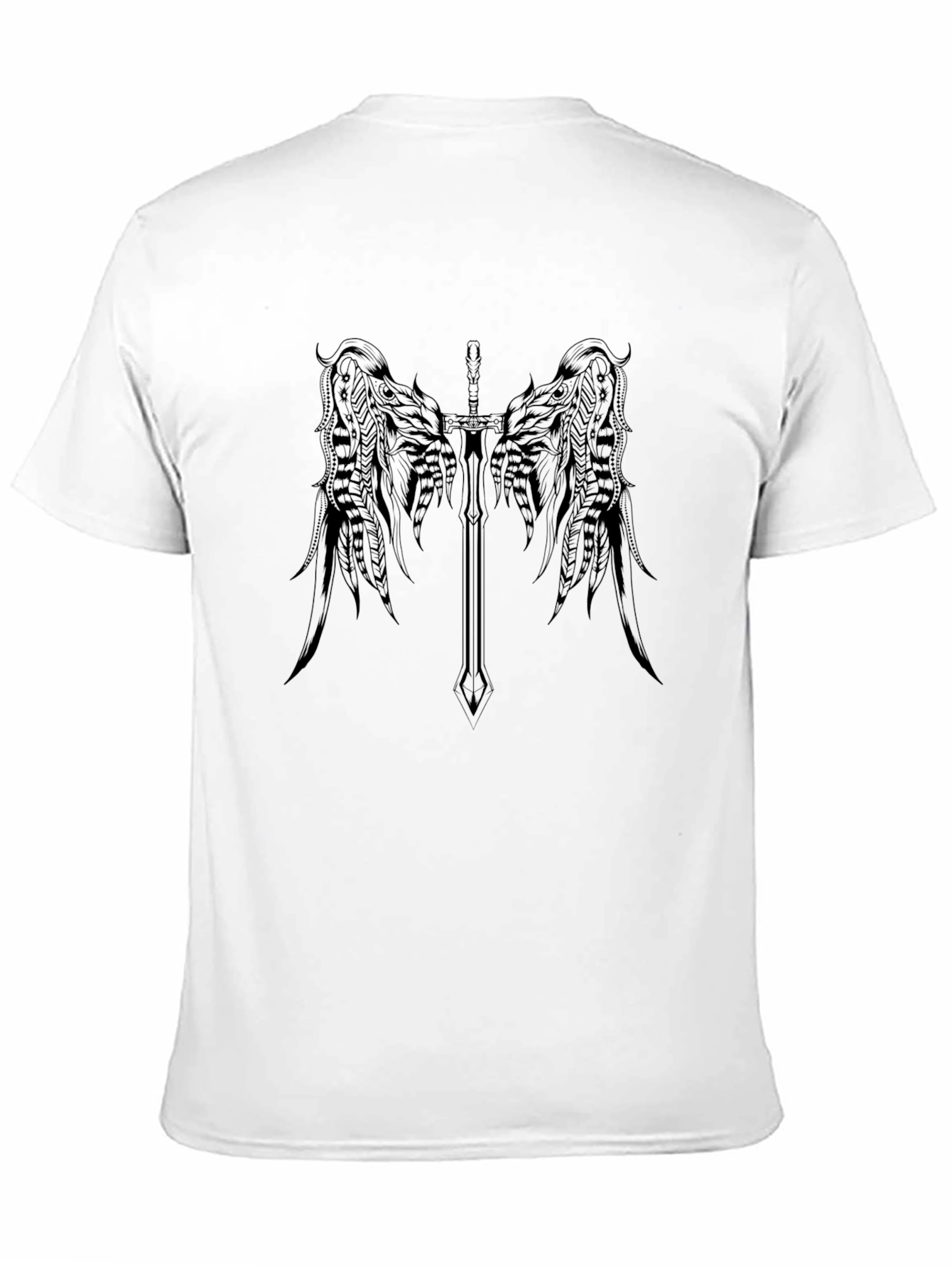 Winged Sword Graphic Tee - Black Cotton Blend