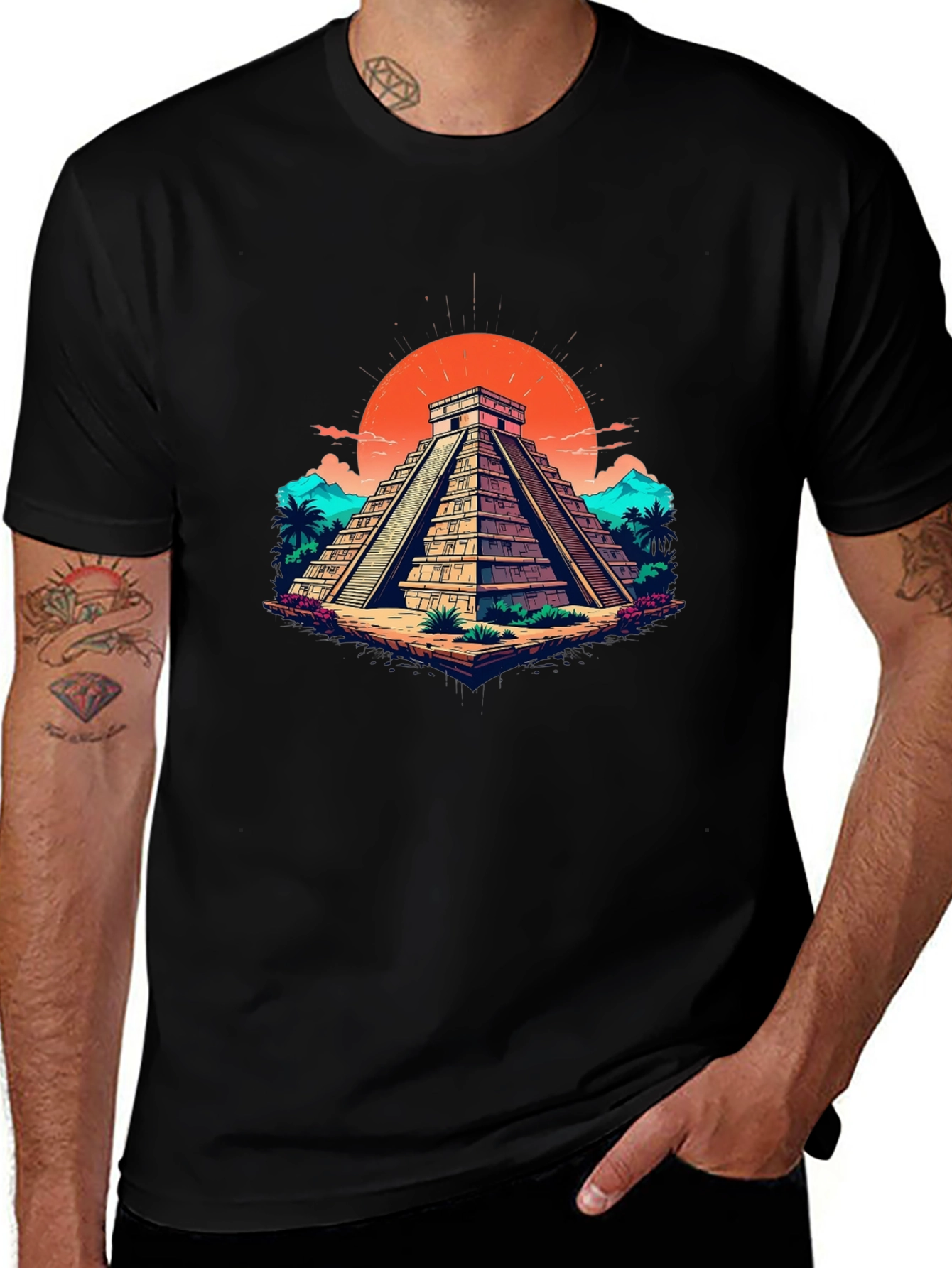 Mayan Pyramid Graphic Tee - Adventure Style