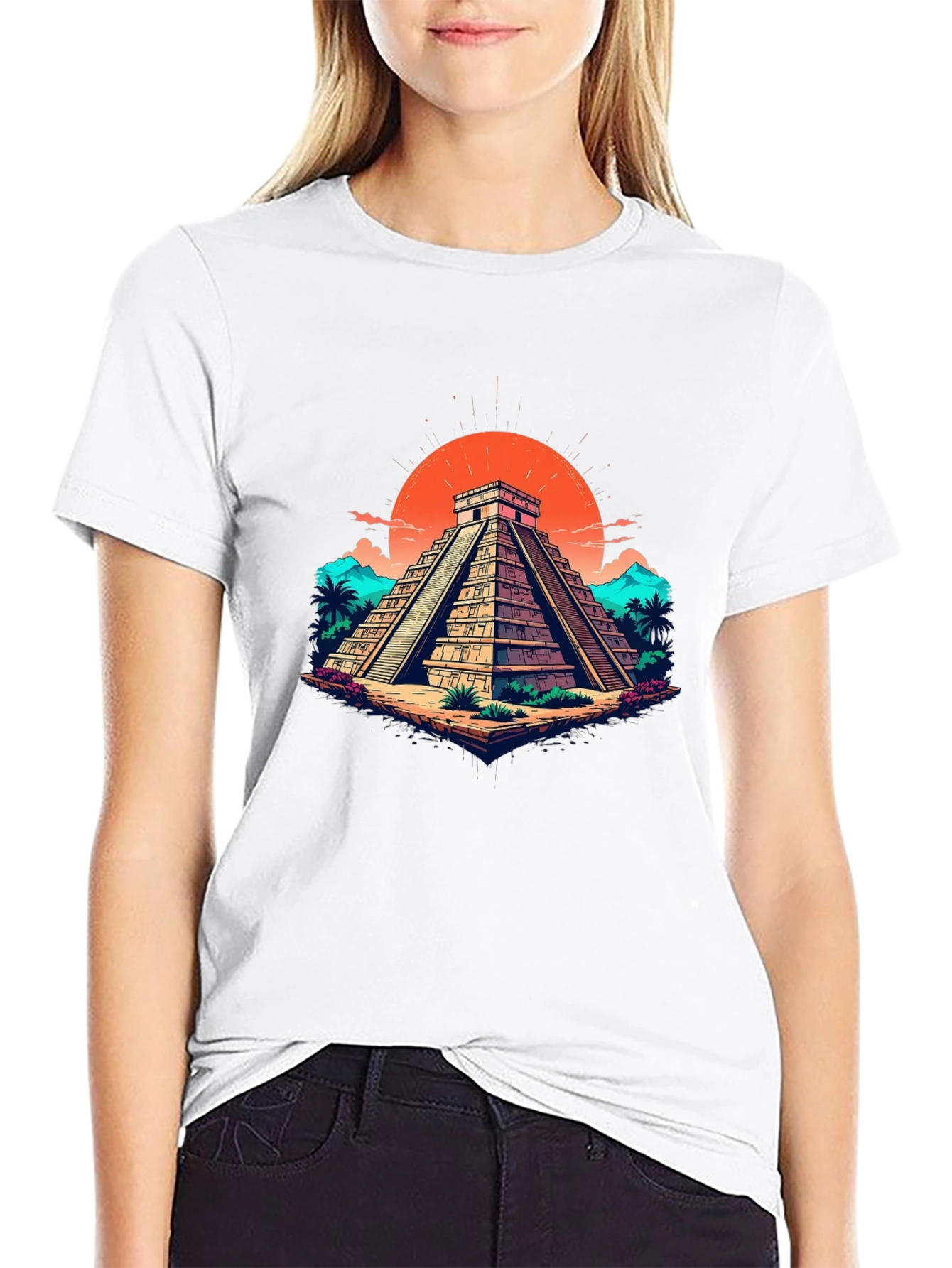 Mayan Pyramid Graphic Tee - Adventure Style