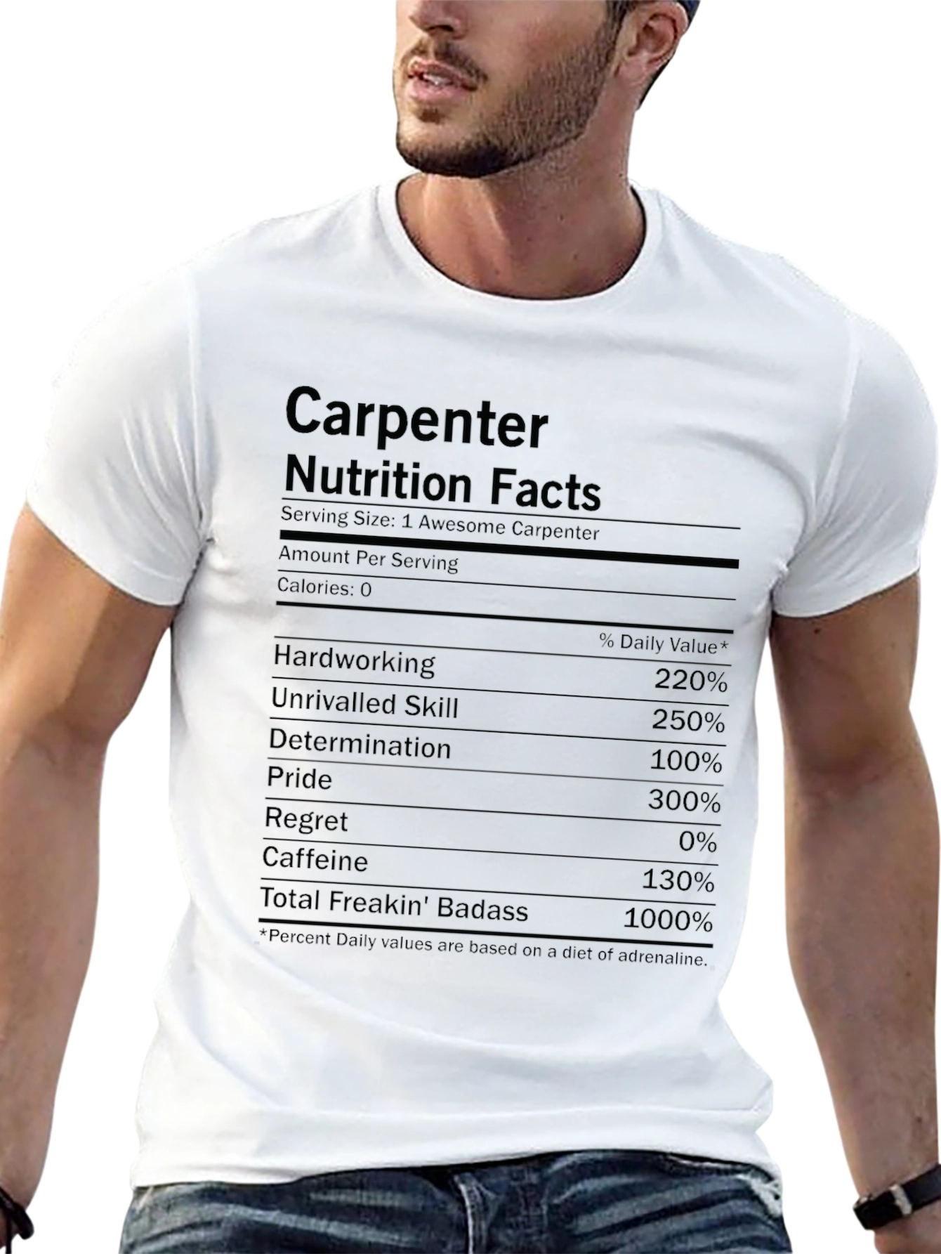 Carpenter Nutrition Facts T-Shirt - Black