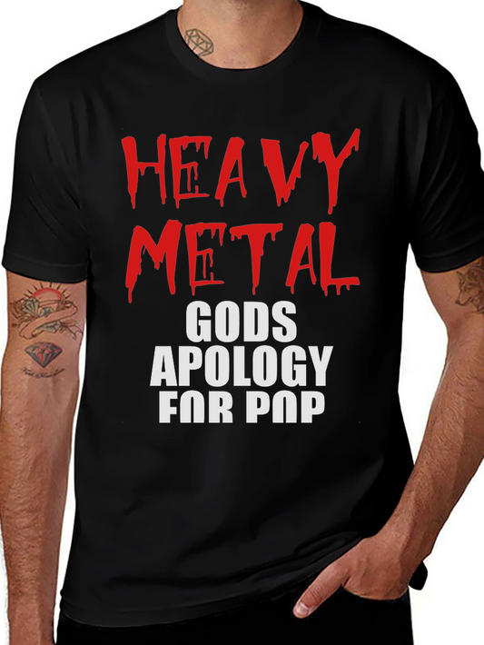 Heavy Metal Gods Apology for Pop Black Graphic Tee