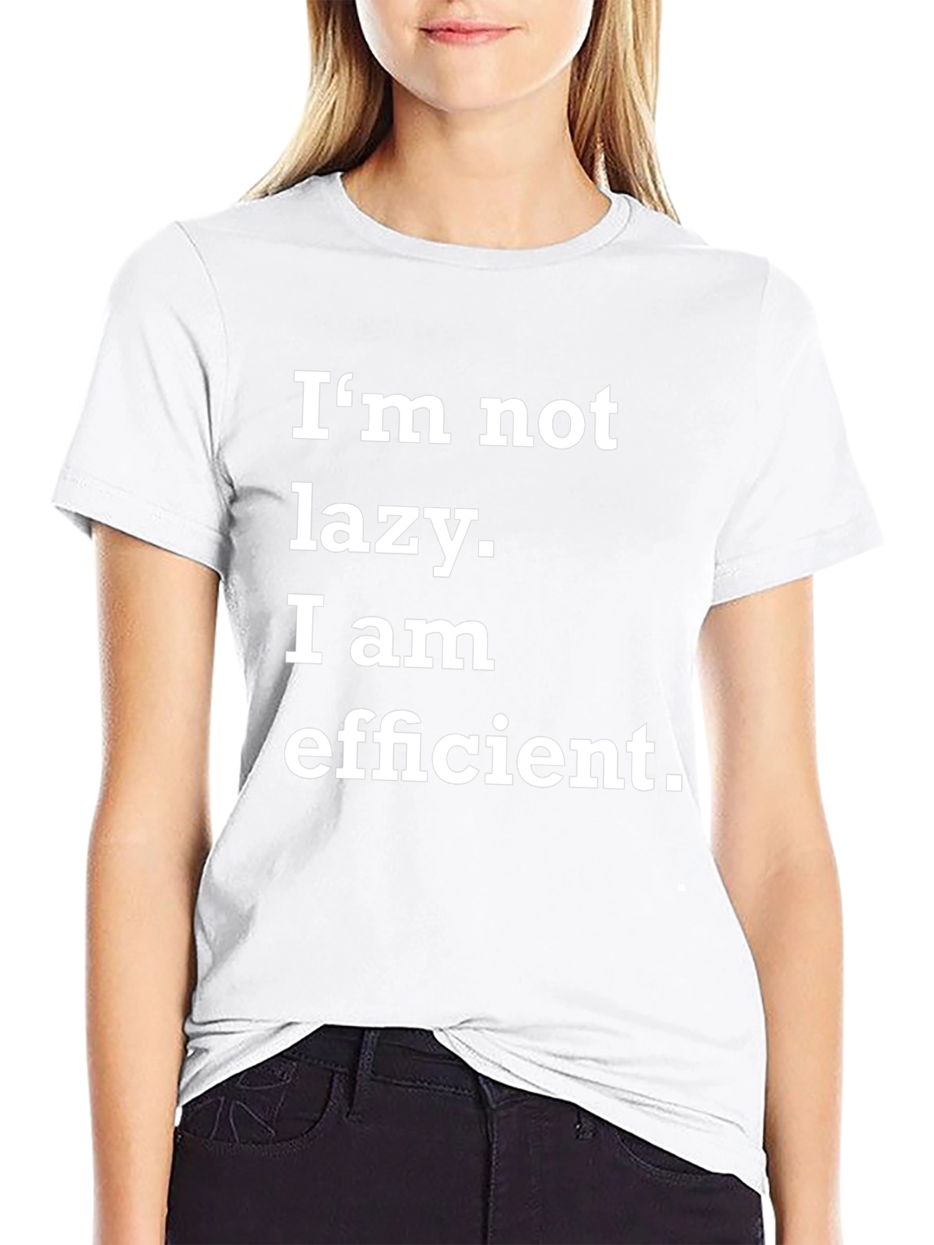 Funny Im Not Lazy Efficient Black T-Shirt