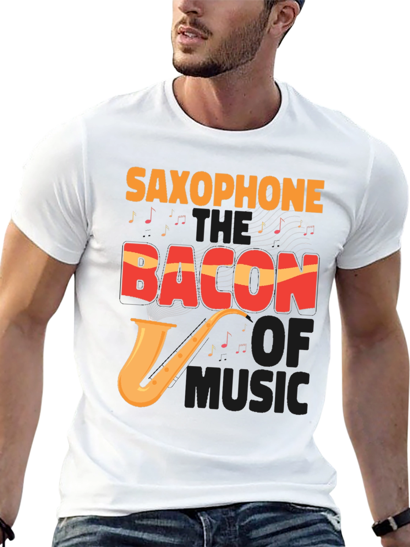 Saxophone Bacon Music T-Shirt