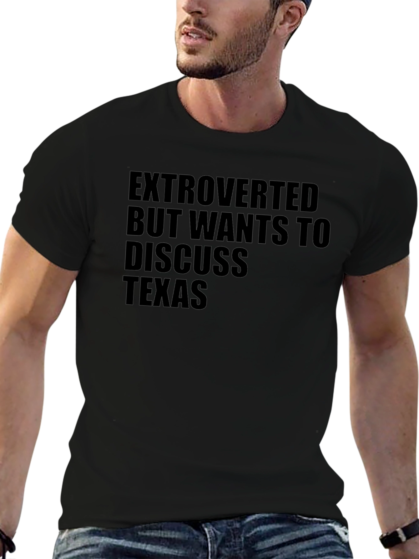 Extroverted Texas Lover Black T-Shirt