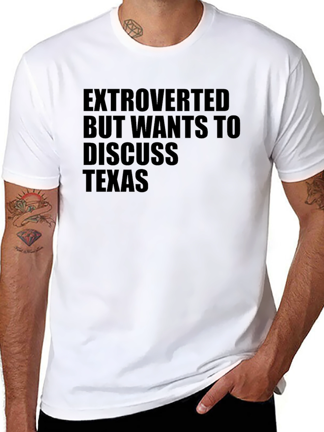 Extroverted Texas Lover Black T-Shirt