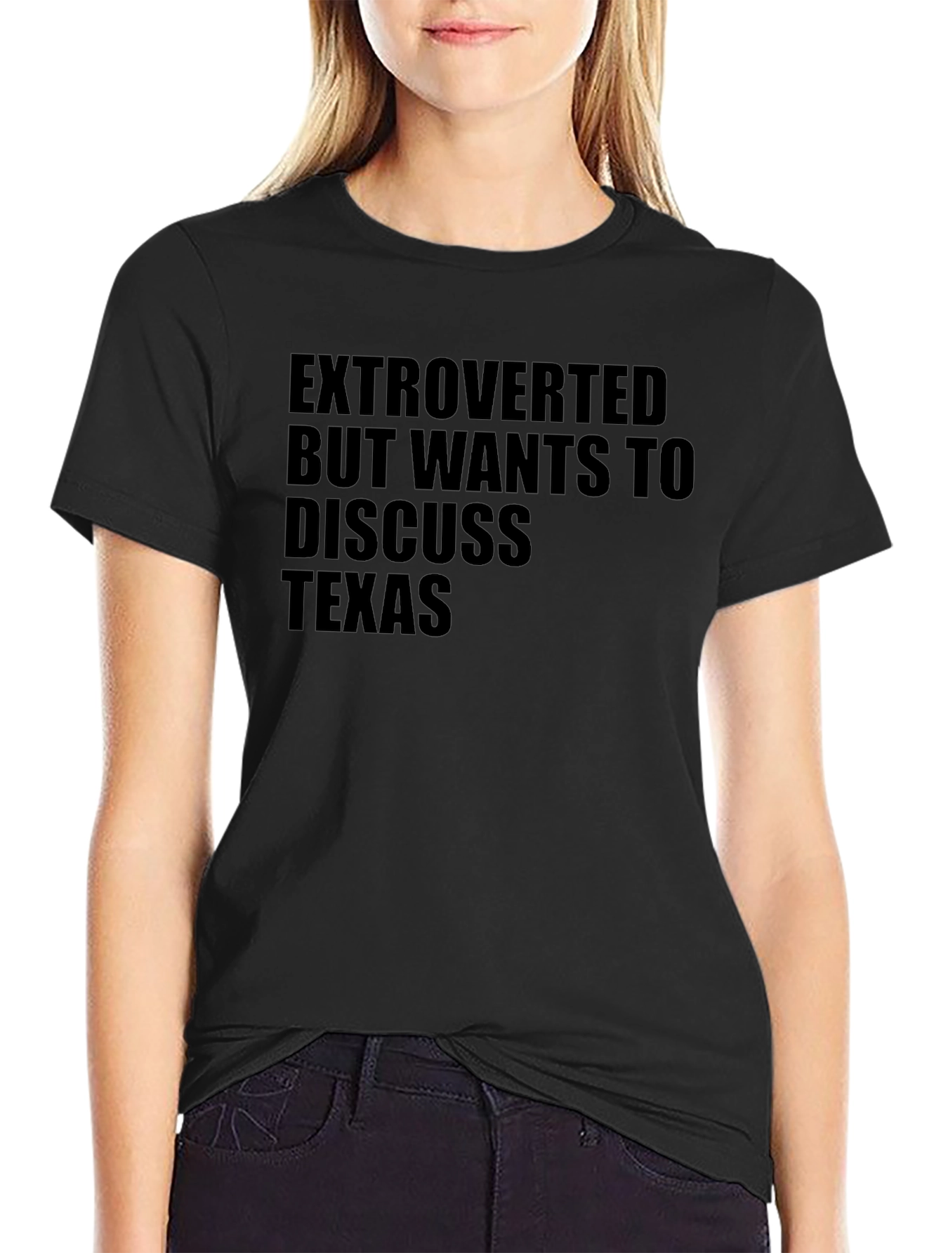 Extroverted Texas Lover Black T-Shirt