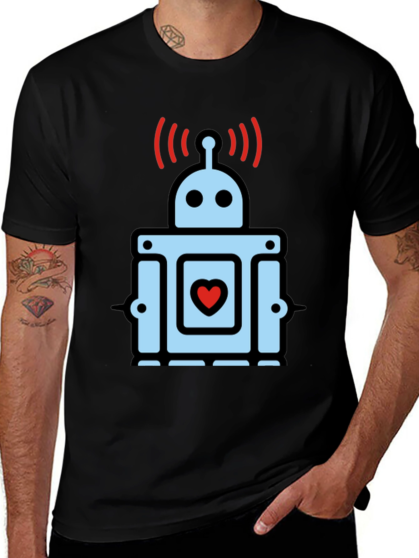 Heart Robot Graphic T-Shirt