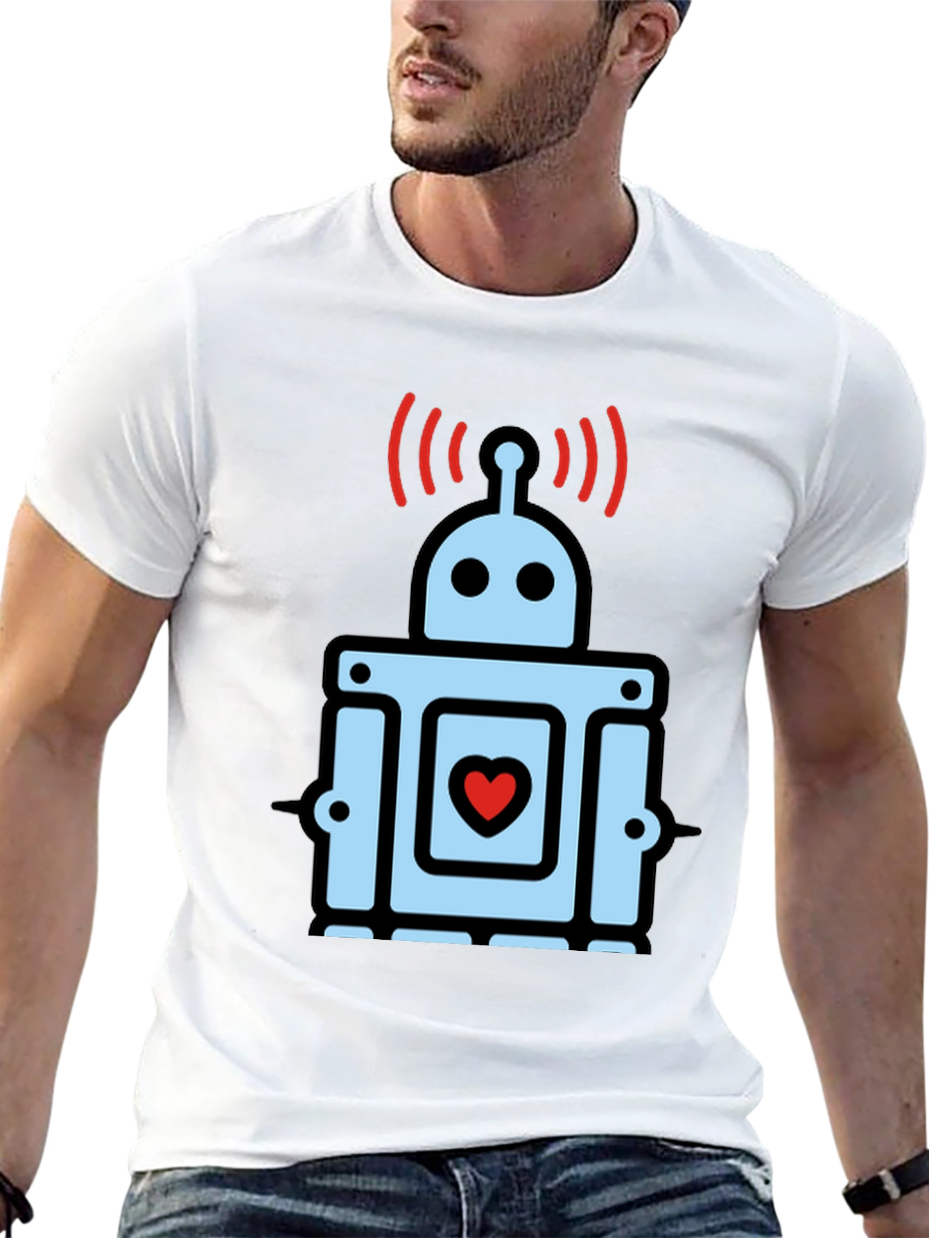 Heart Robot Graphic T-Shirt