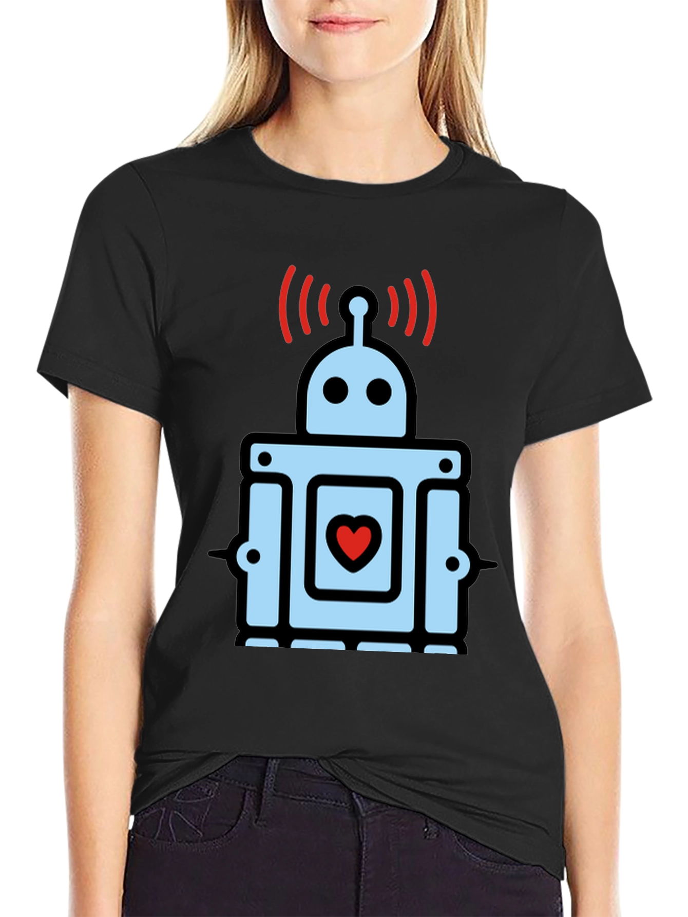 Heart Robot Graphic T-Shirt