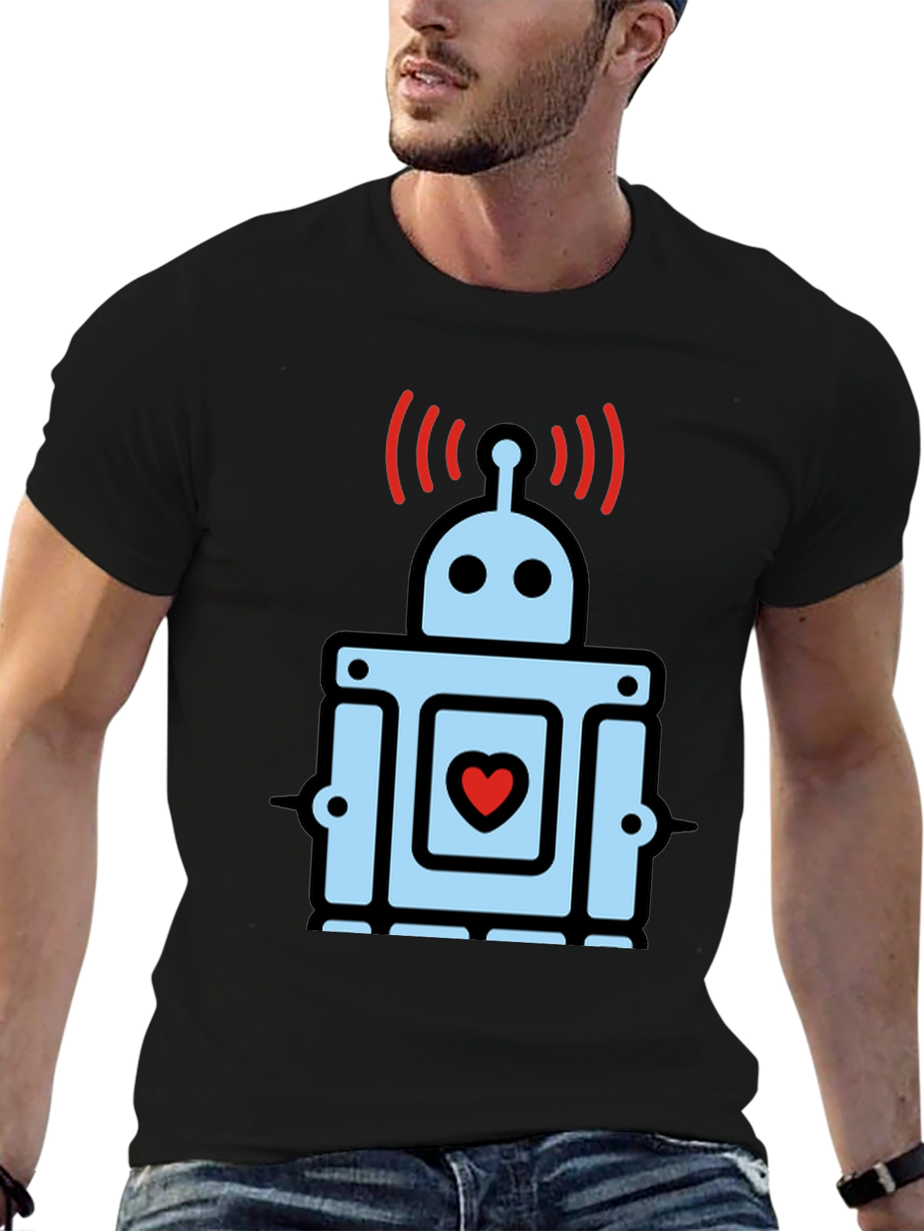 Heart Robot Graphic T-Shirt