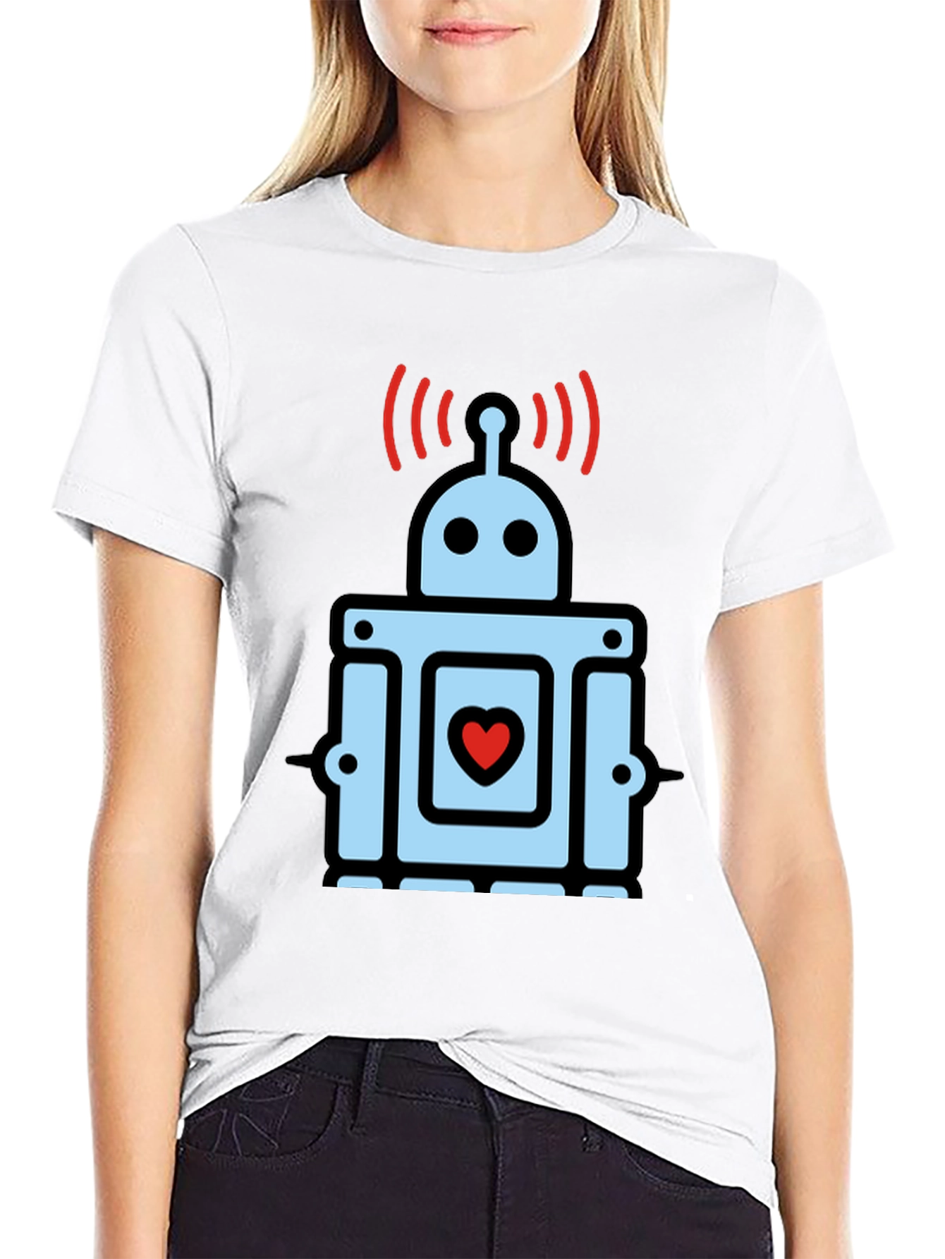 Heart Robot Graphic T-Shirt