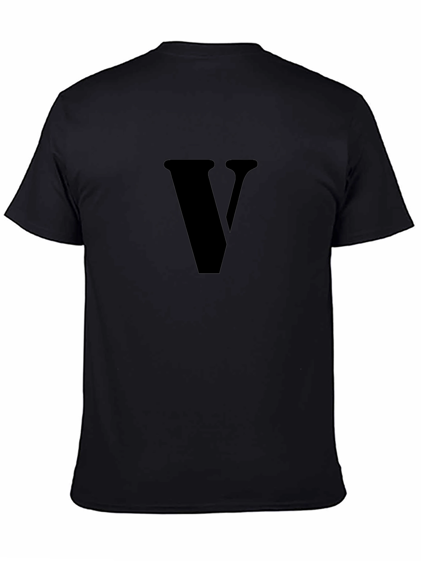 Mens Black T-Shirt with V Design