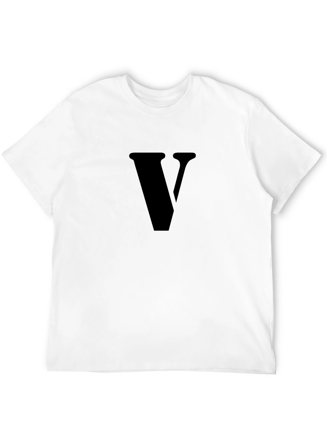 Mens Black T-Shirt with V Design
