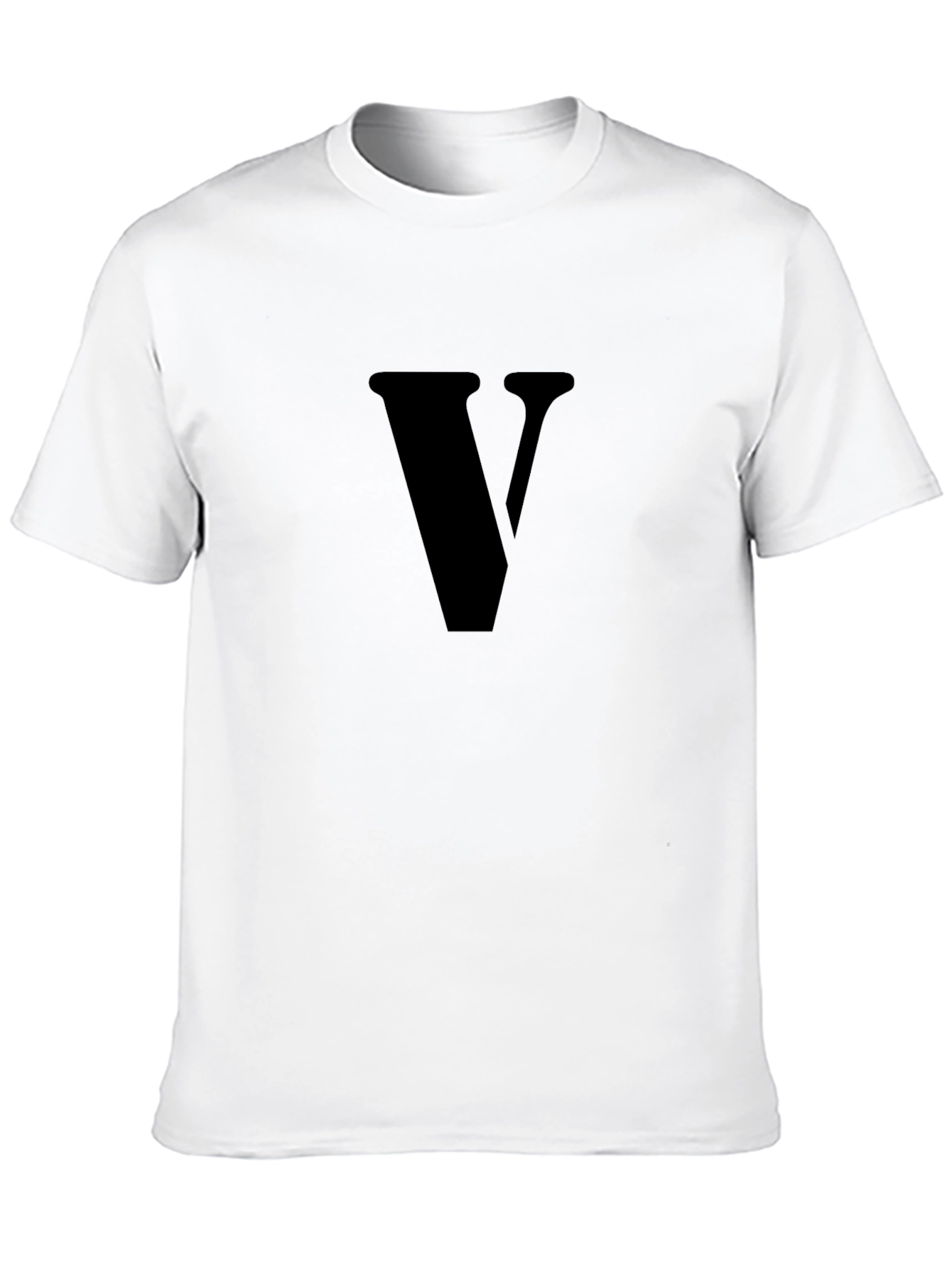 Mens Black T-Shirt with V Design