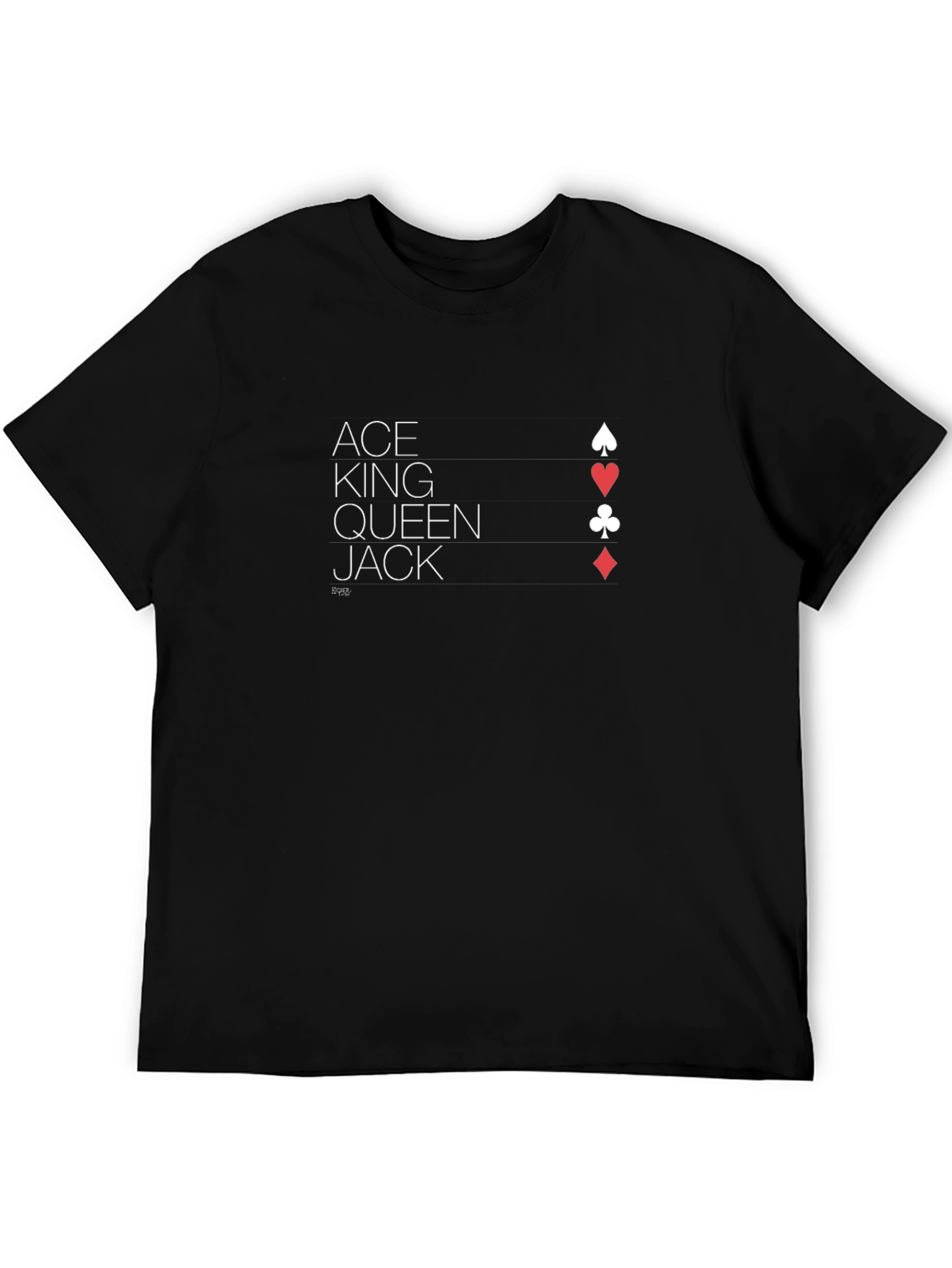 Ace King Queen Jack T-Shirt - Card Suit Design