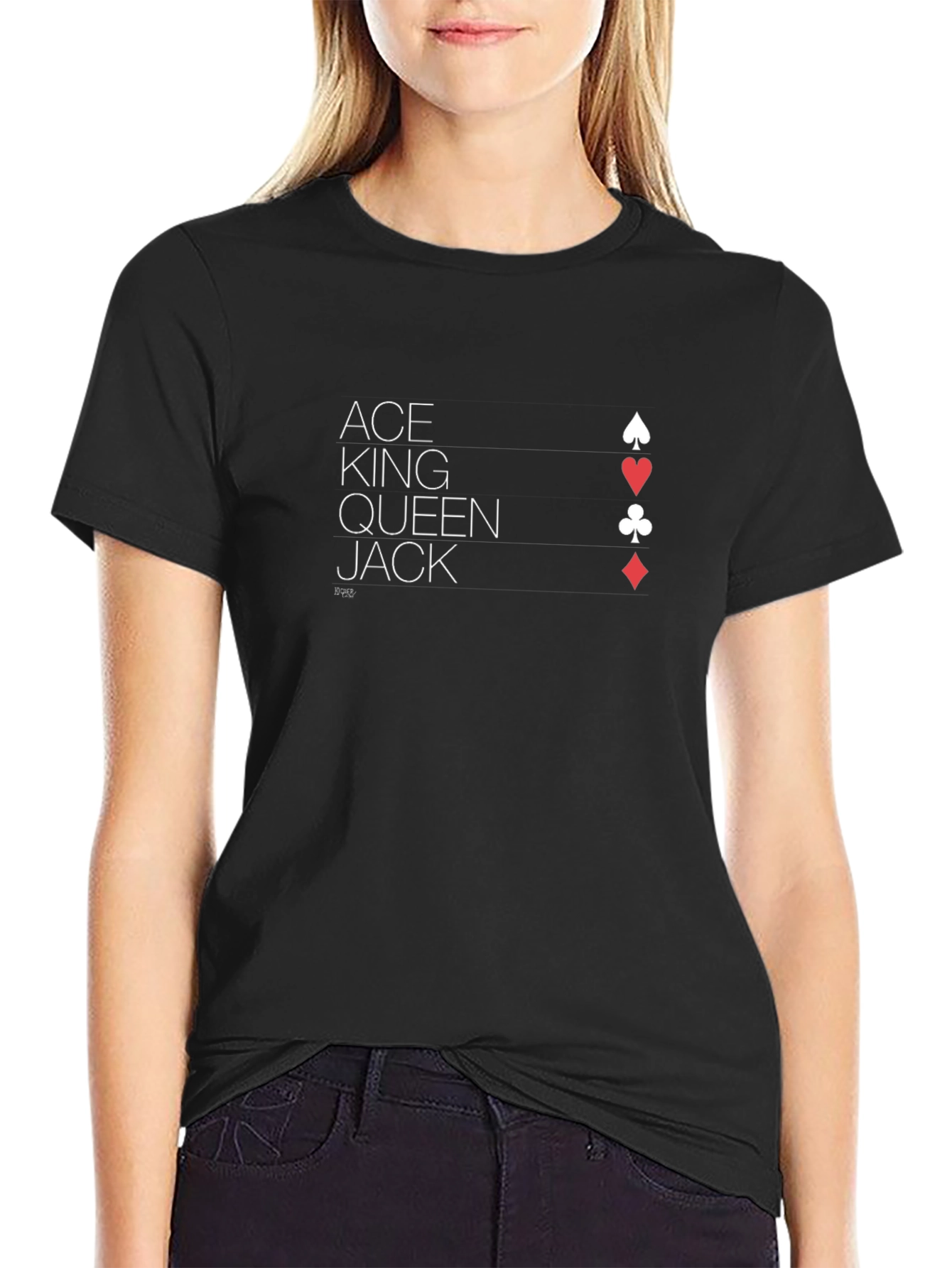 Ace King Queen Jack T-Shirt - Card Suit Design