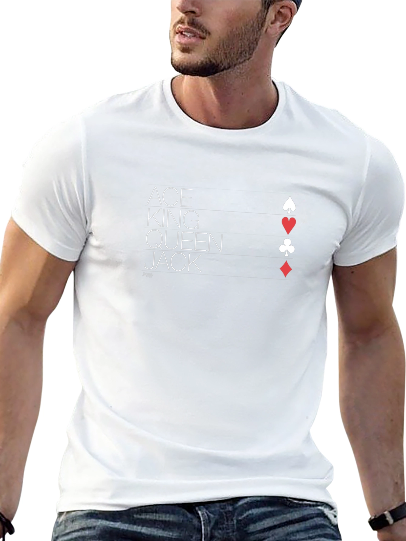 Ace King Queen Jack T-Shirt - Card Suit Design