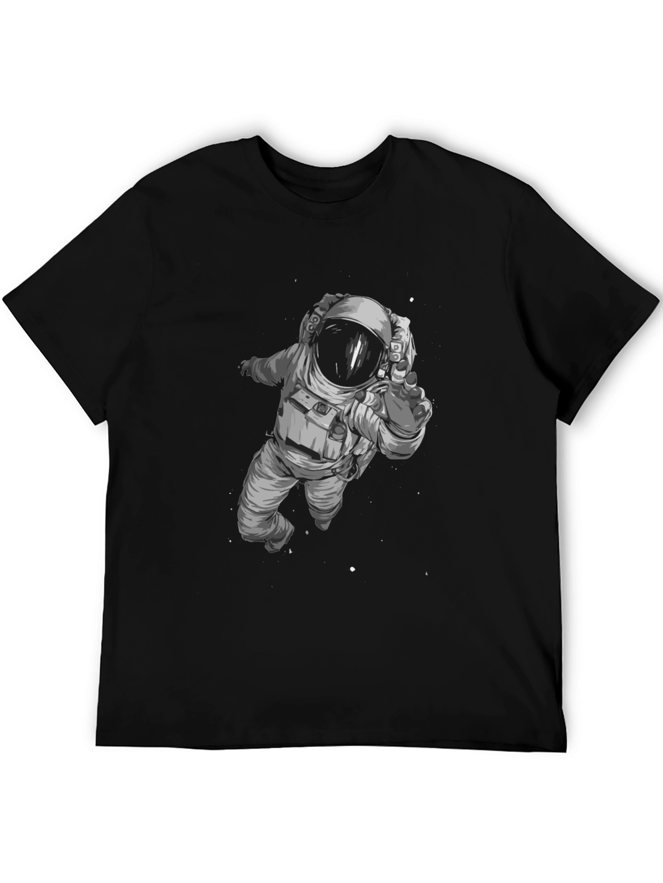 Astronaut Graphic T-Shirt - Black Cotton Blend
