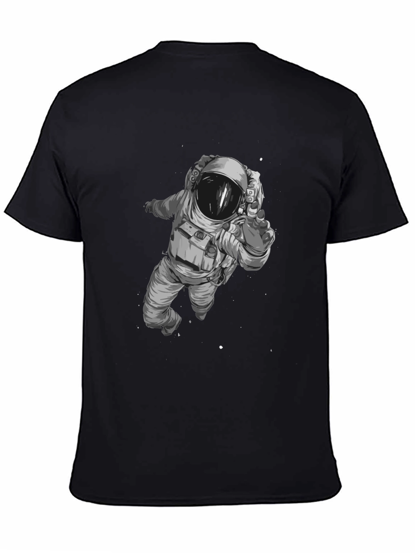 Astronaut Graphic T-Shirt - Black Cotton Blend