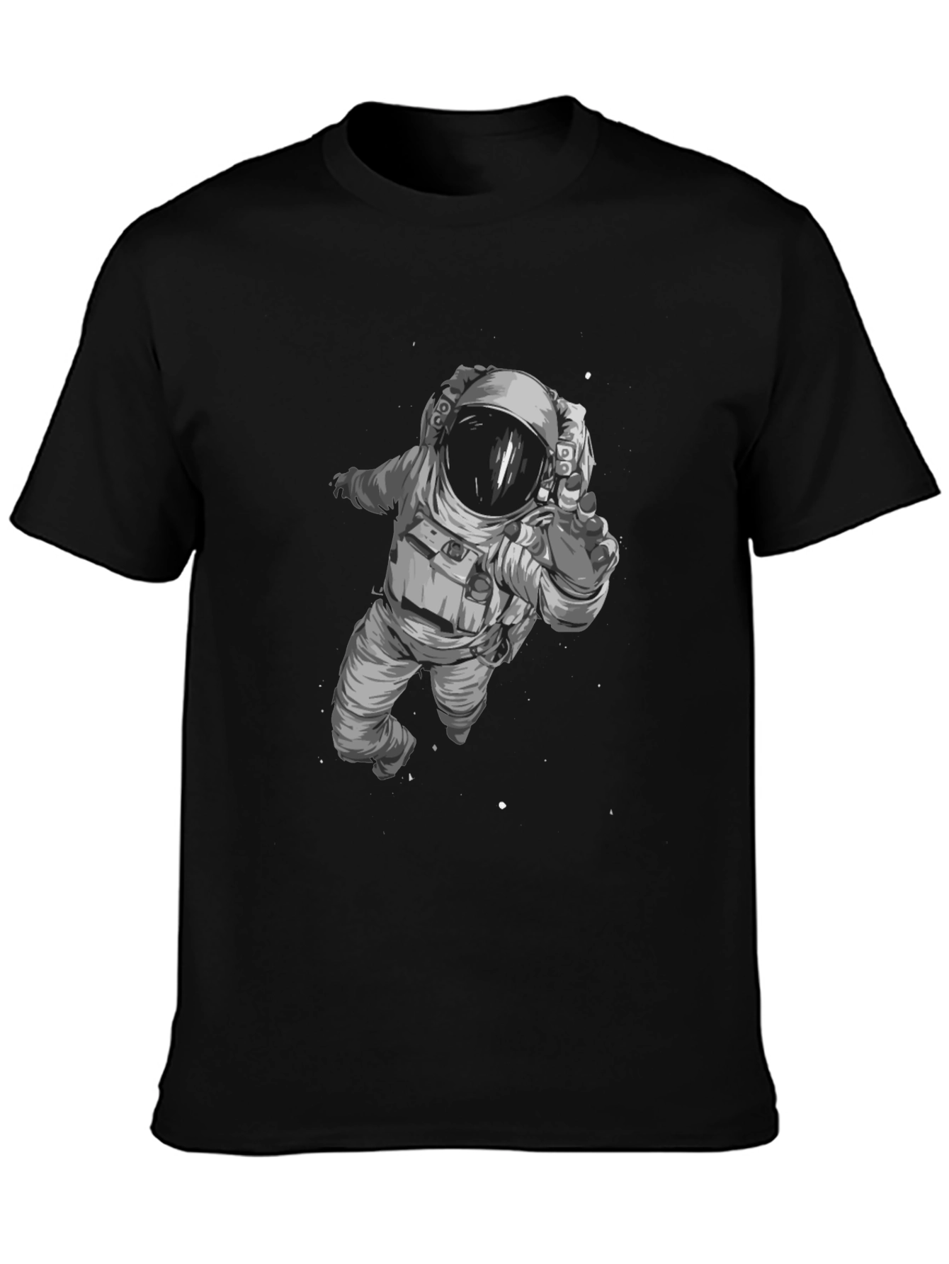 Astronaut Graphic T-Shirt - Black Cotton Blend