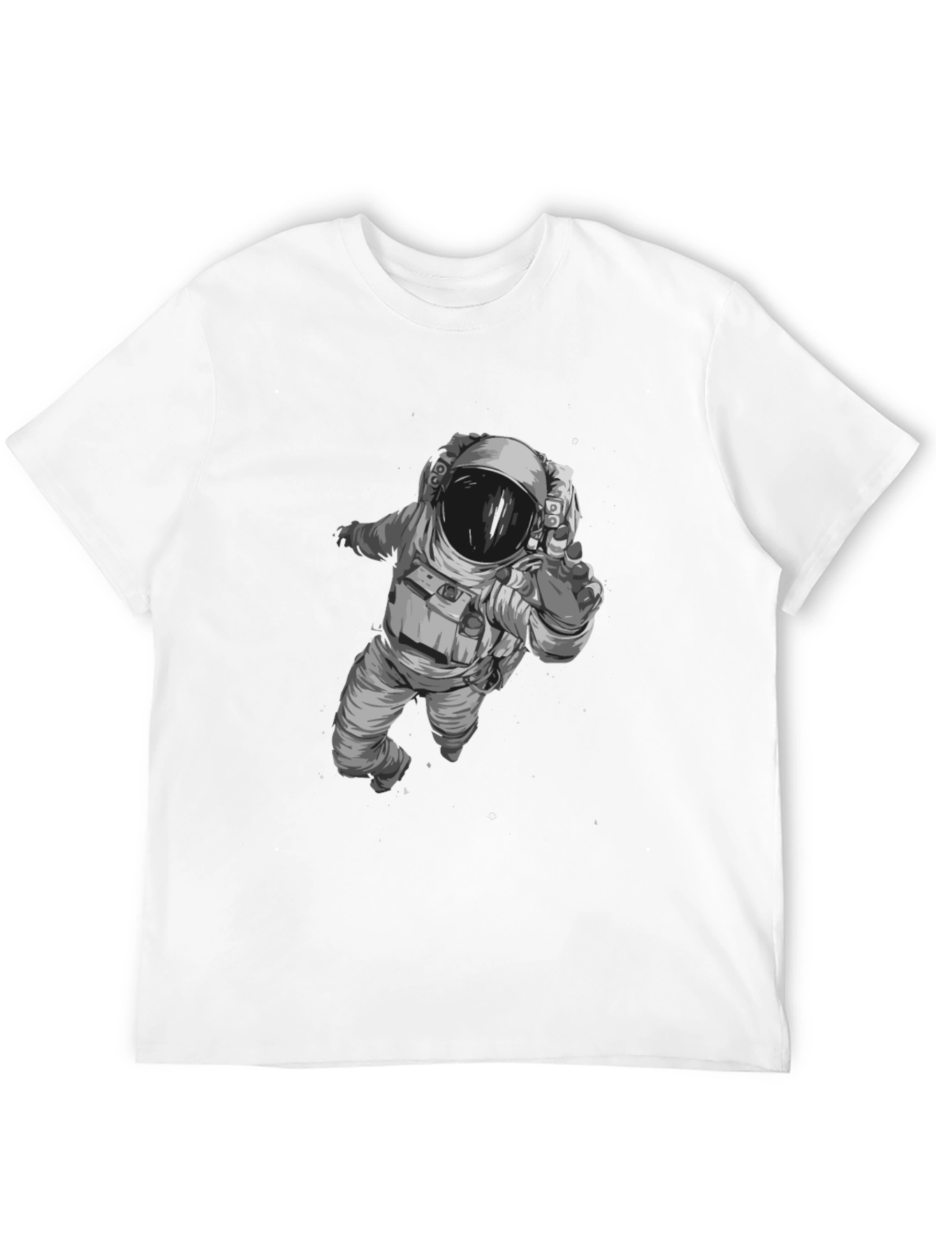 Astronaut Graphic T-Shirt - Black Cotton Blend