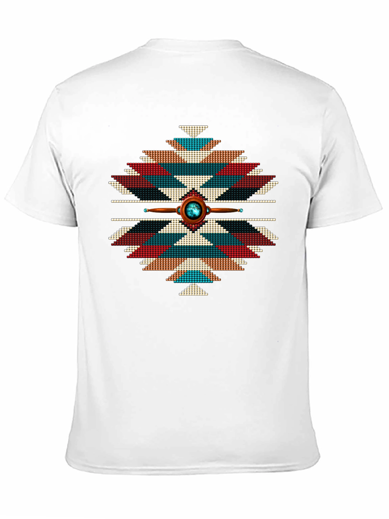 Aztec Tribal Pattern T-Shirt - Black