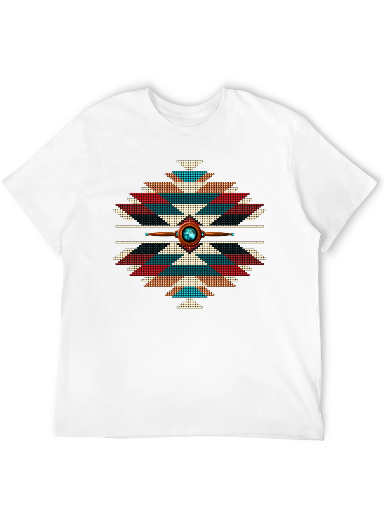 Aztec Tribal Pattern T-Shirt - Black
