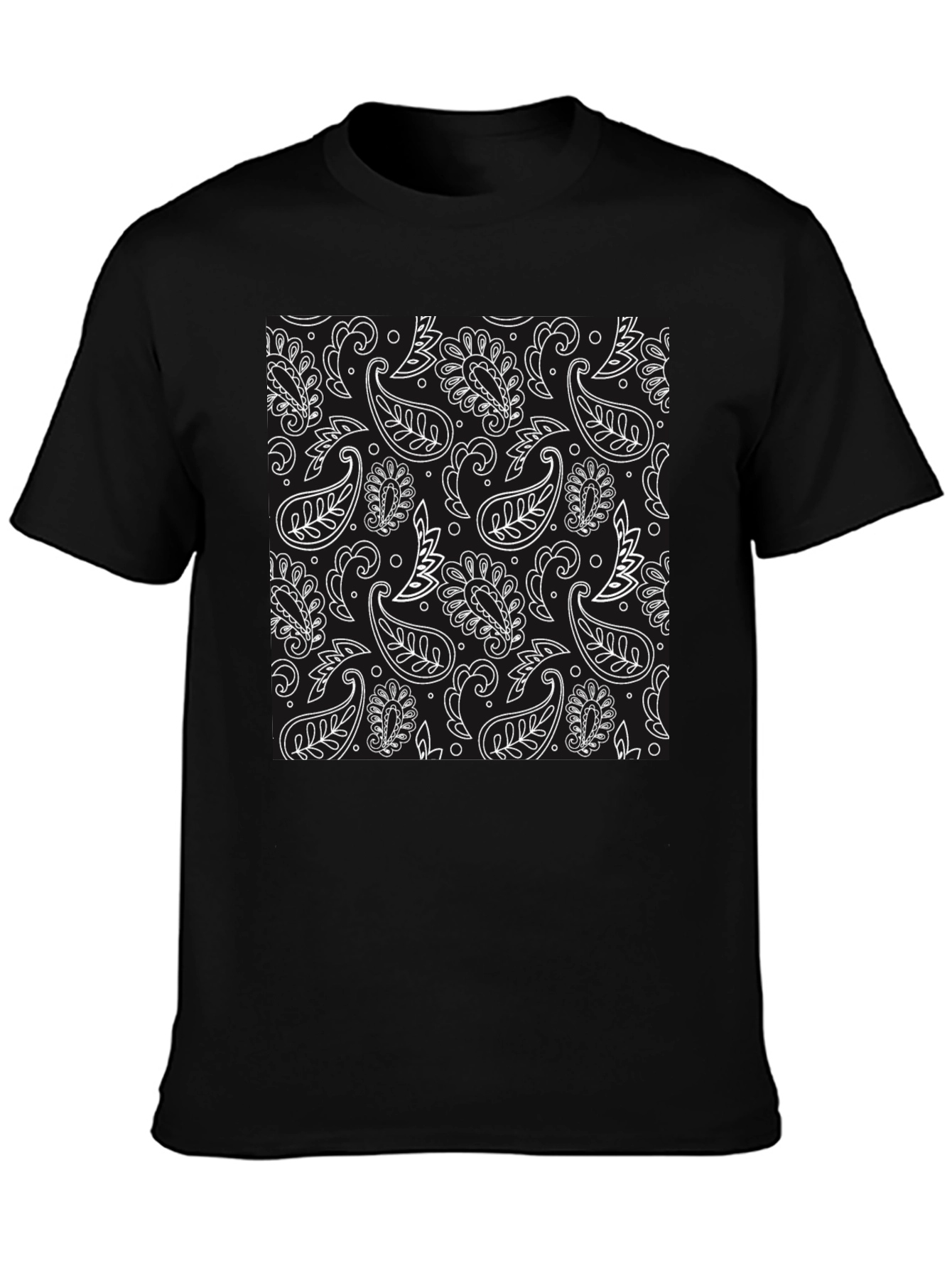 Black Paisley Print Tee