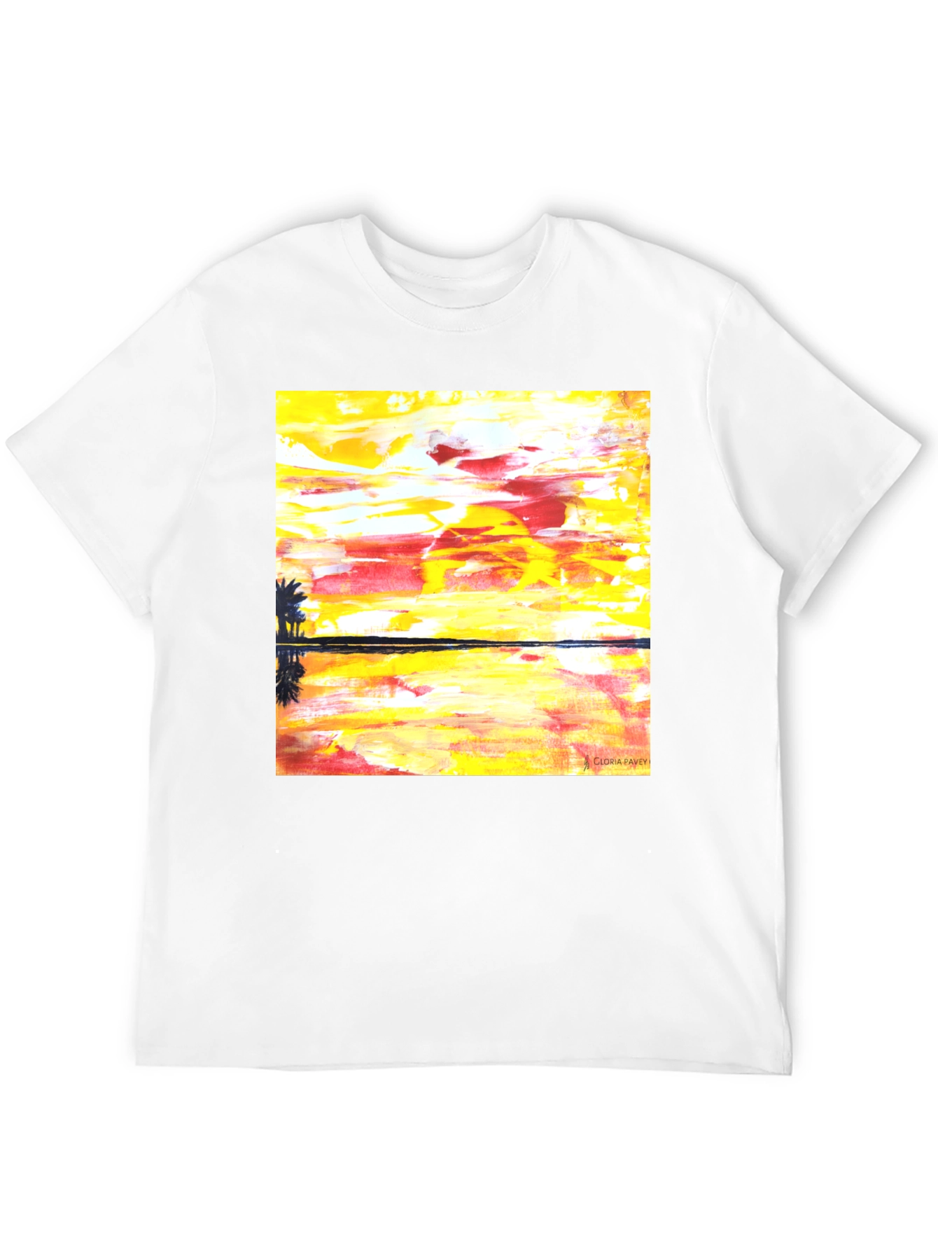 Abstract Sunset Graphic Tee - Mens Black T-Shirt