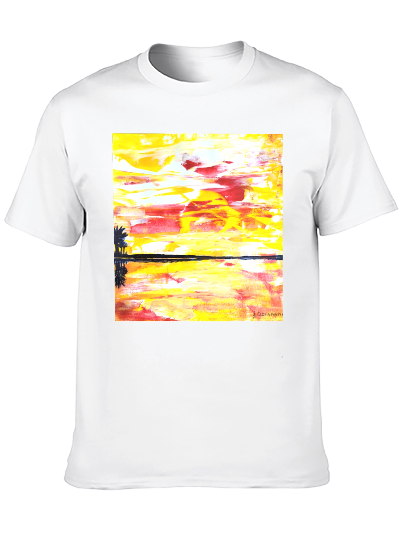 Abstract Sunset Graphic Tee - Mens Black T-Shirt