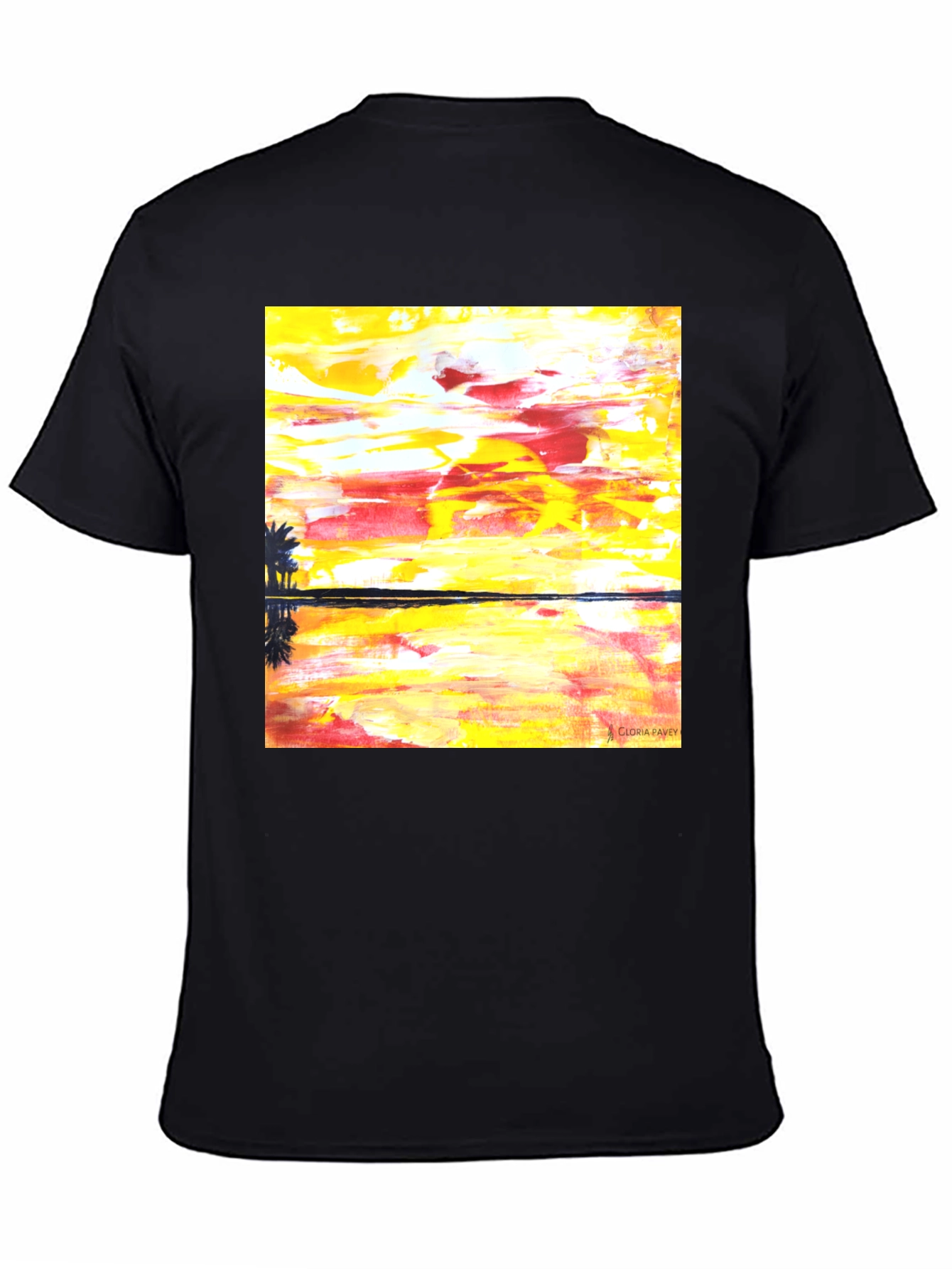 Abstract Sunset Graphic Tee - Mens Black T-Shirt
