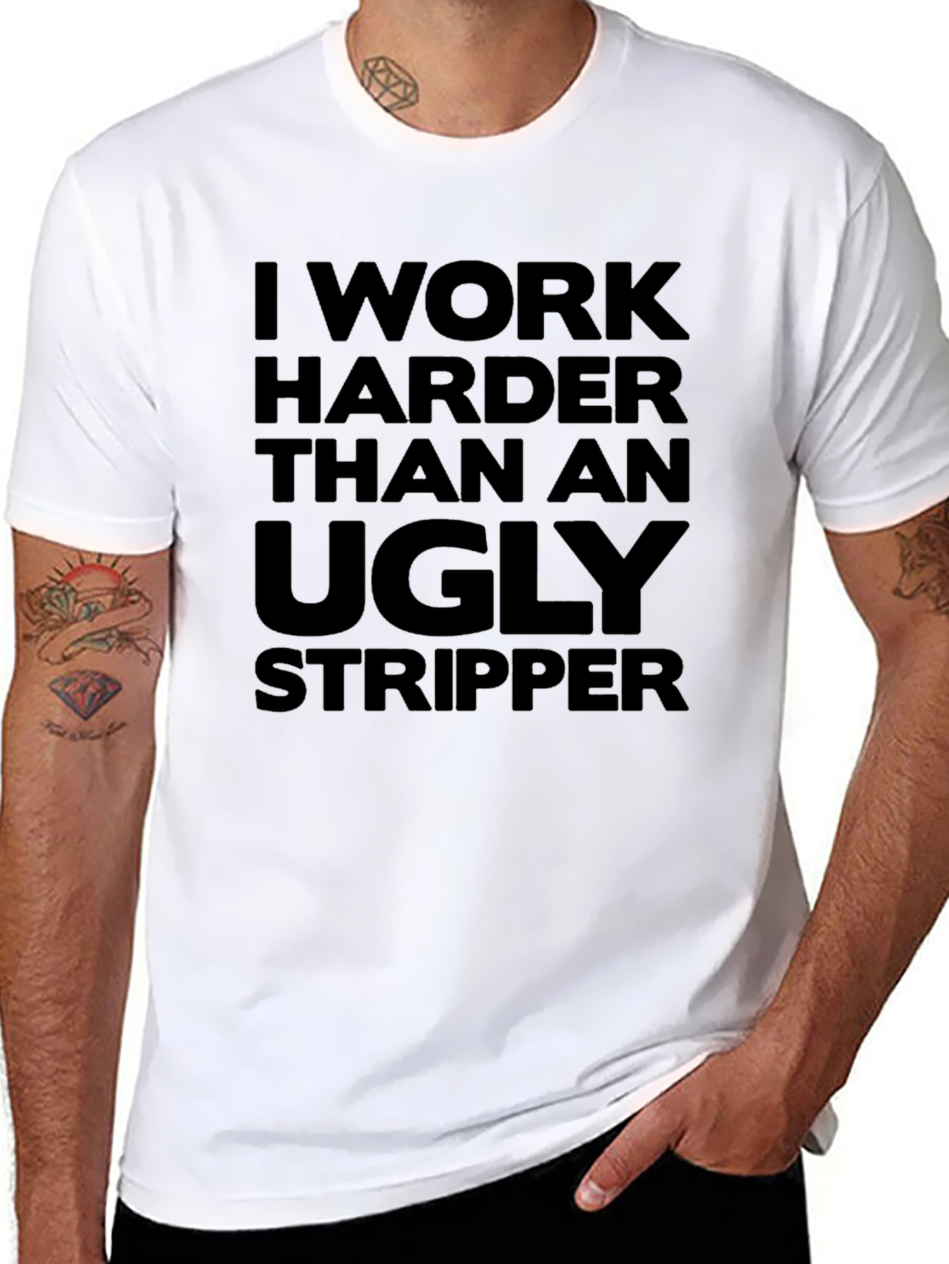 Humorous Graphic T-Shirt: Ugly Stripper