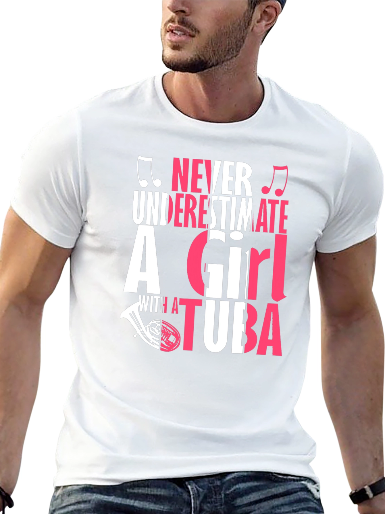 Never Underestimate a Girl with a Tuba T-Shirt