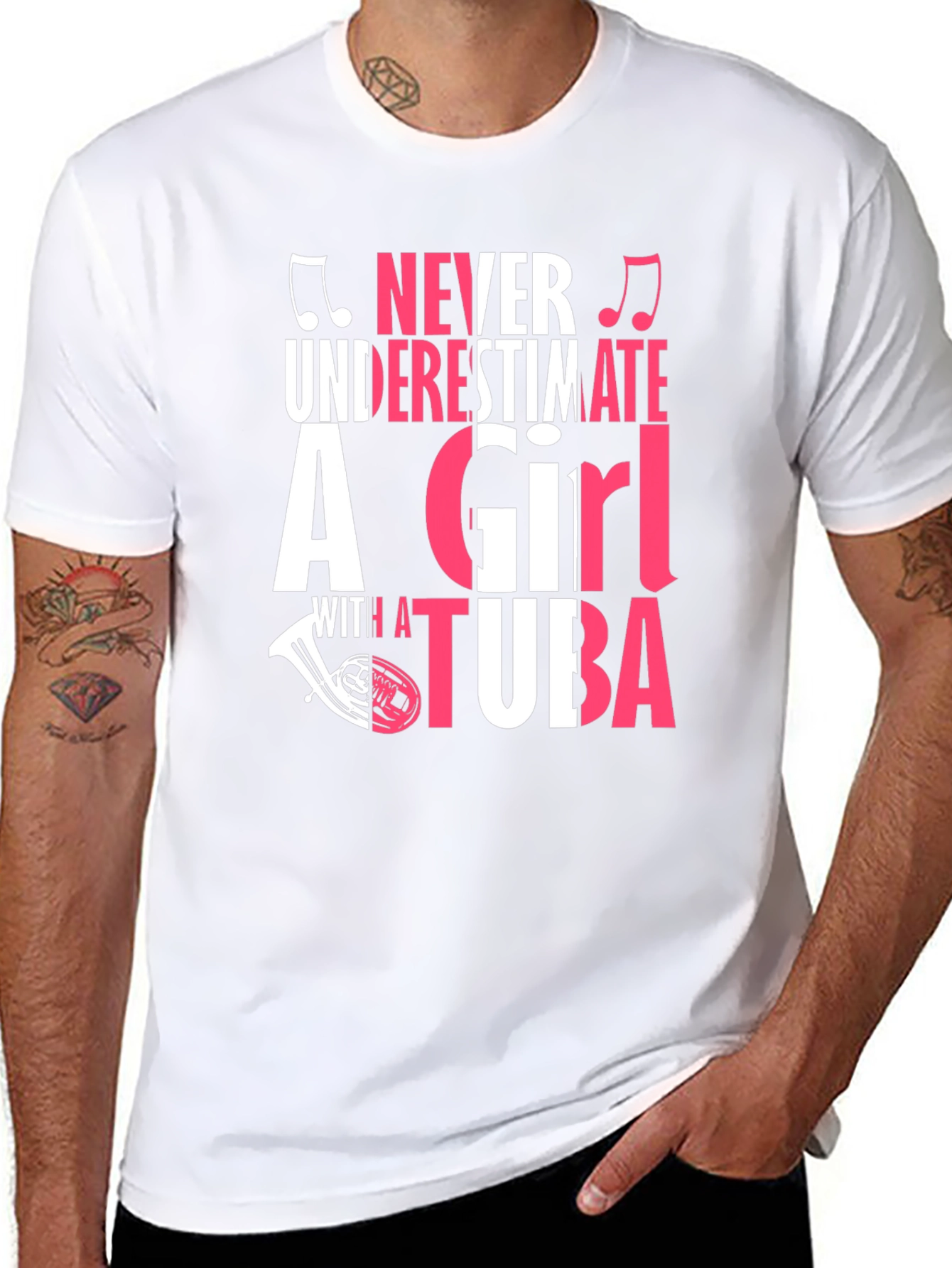 Never Underestimate a Girl with a Tuba T-Shirt