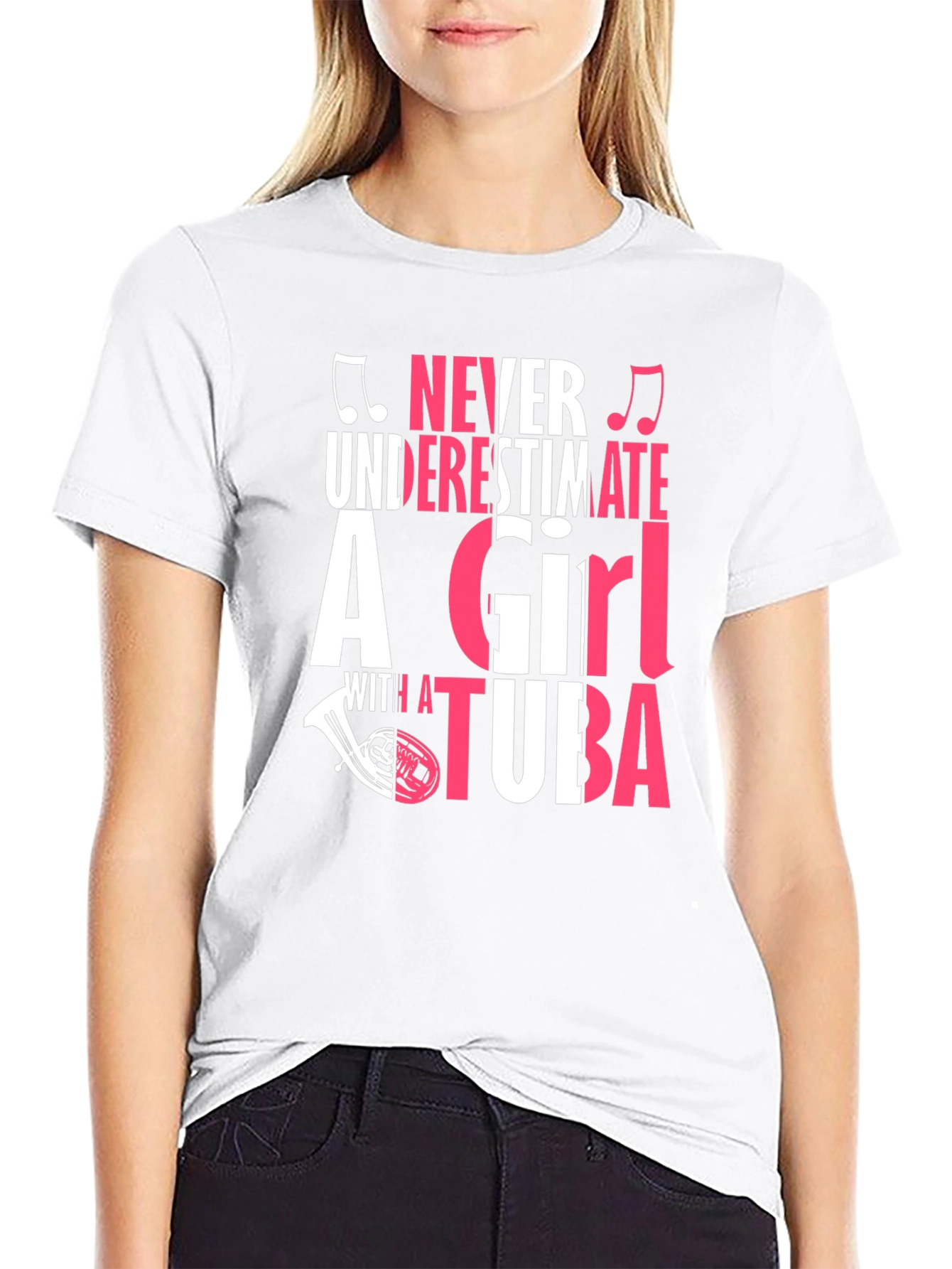 Never Underestimate a Girl with a Tuba T-Shirt