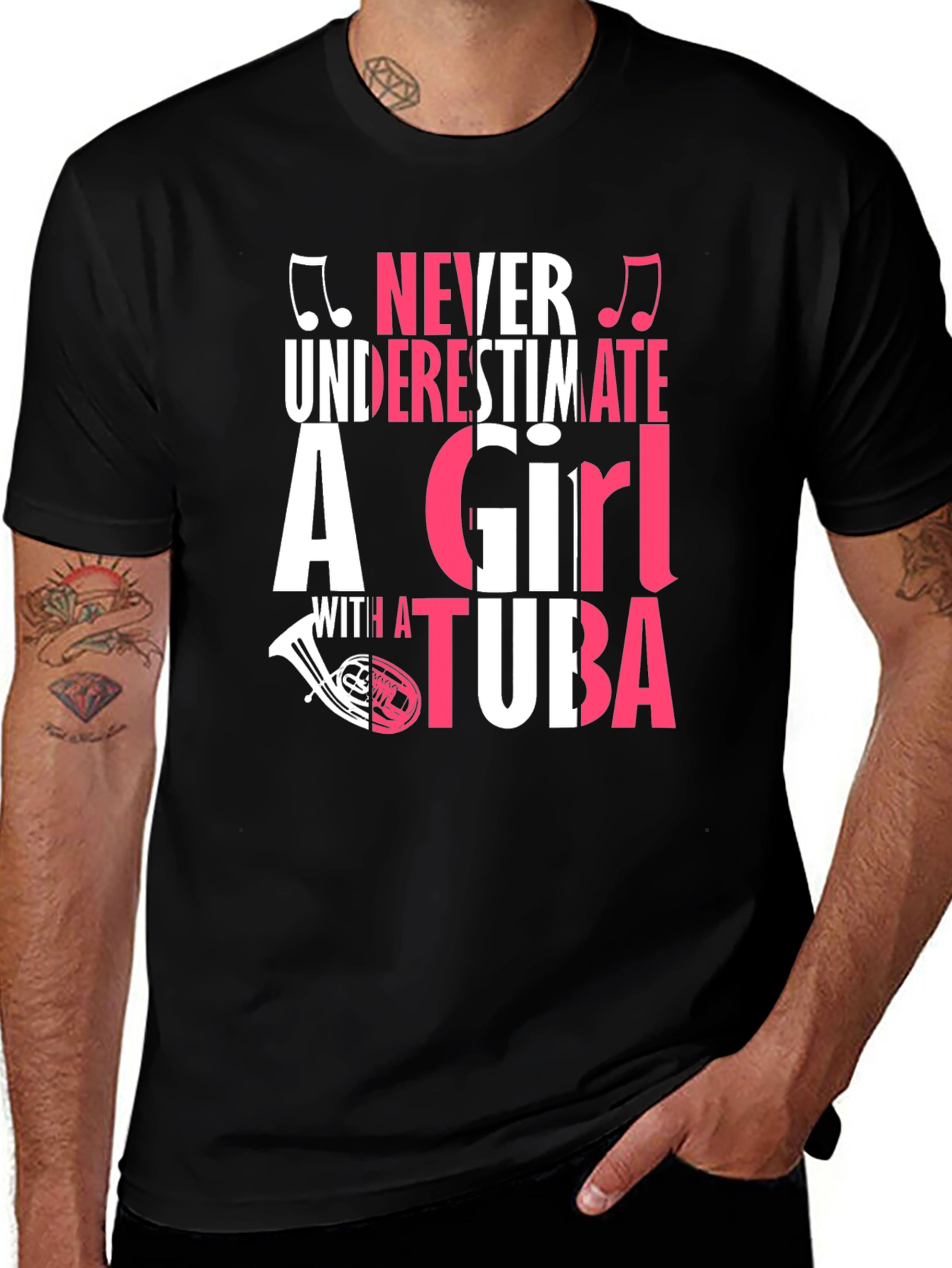 Never Underestimate a Girl with a Tuba T-Shirt
